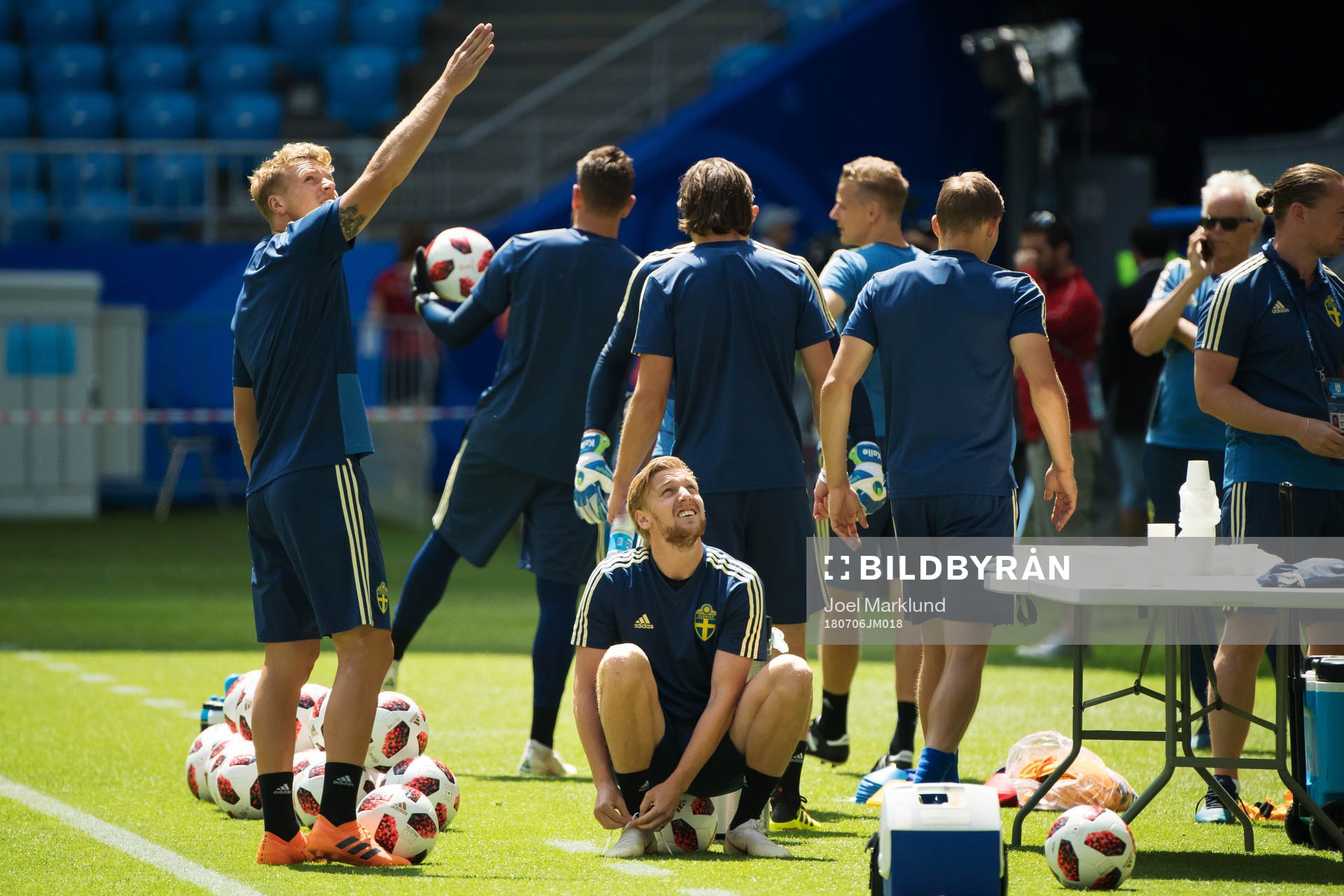 Oscar Hiljemark and Emil Forsberg of the Swedish national