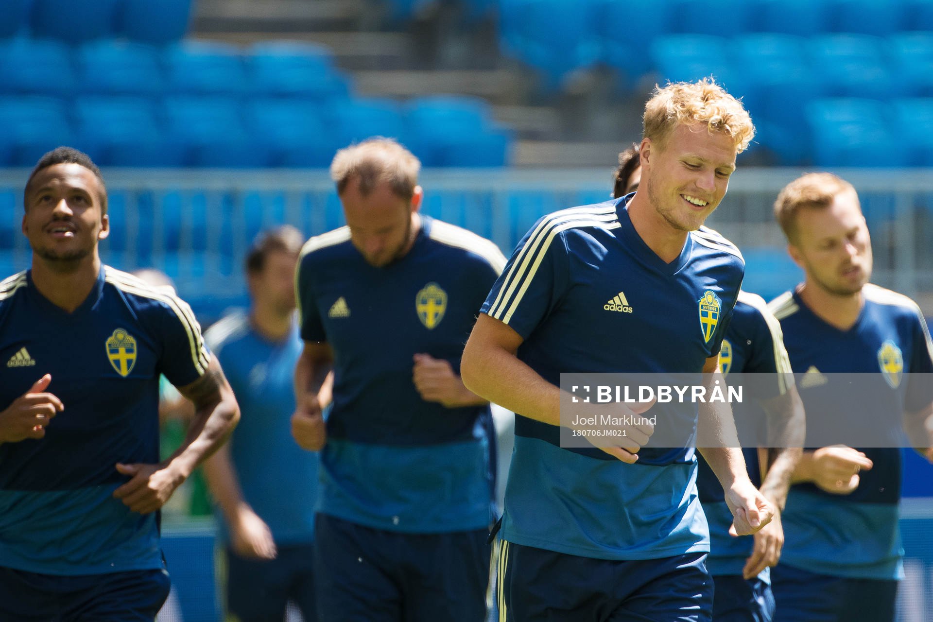 Oscar Hiljemark of the Swedish national football team at a