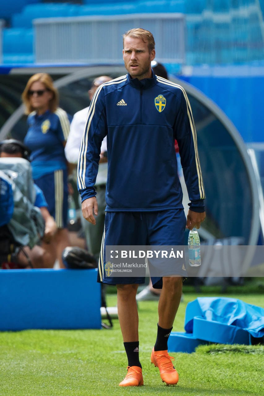 Ola Toivonen of the Swedish national football team at a