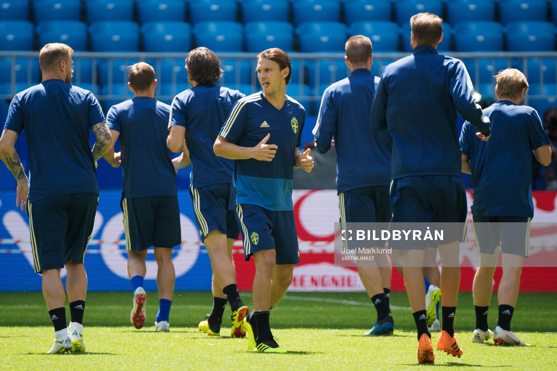 Albin Ekdal of the Swedish national football team at a