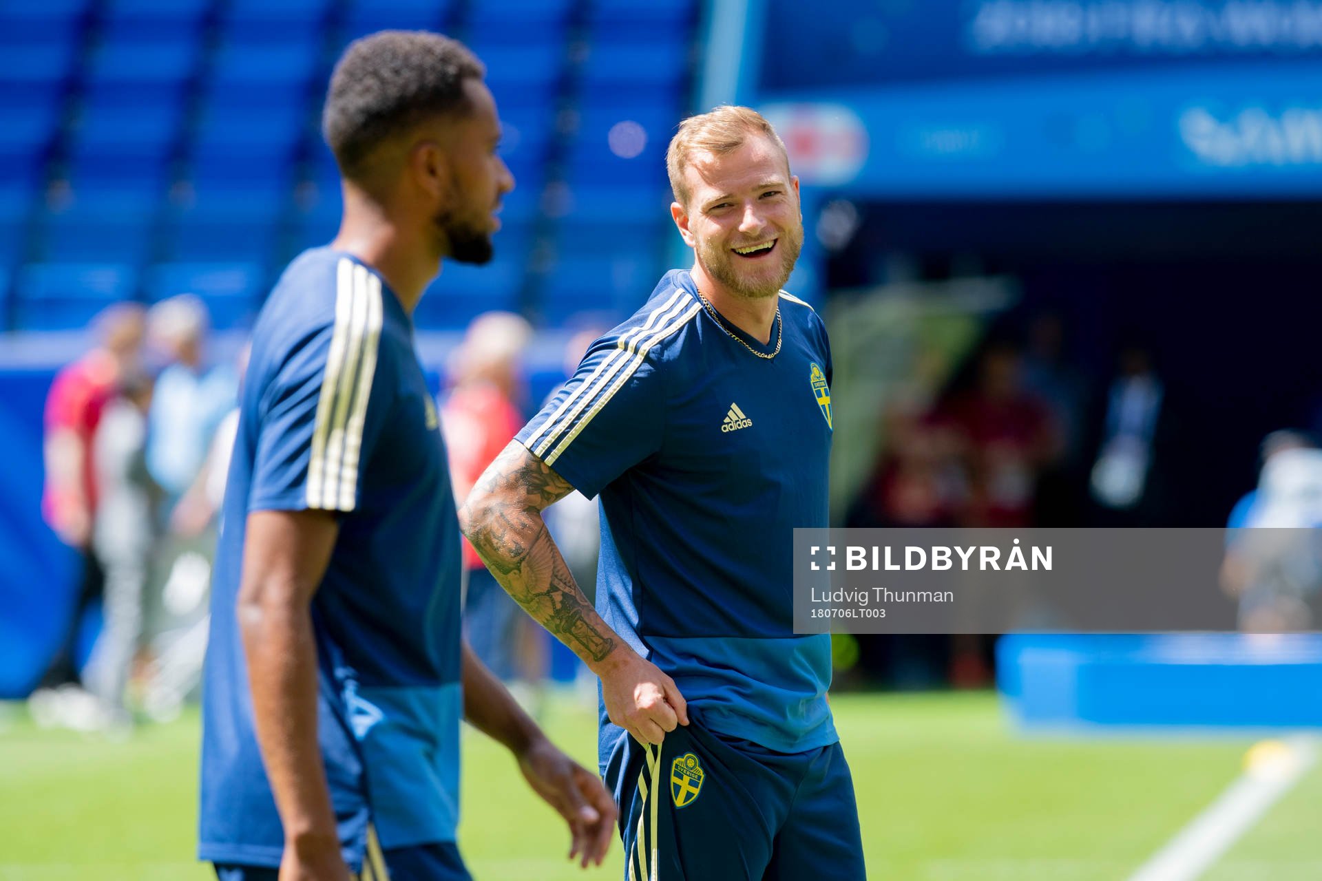 John Guidetti of the Swedish national football team at a