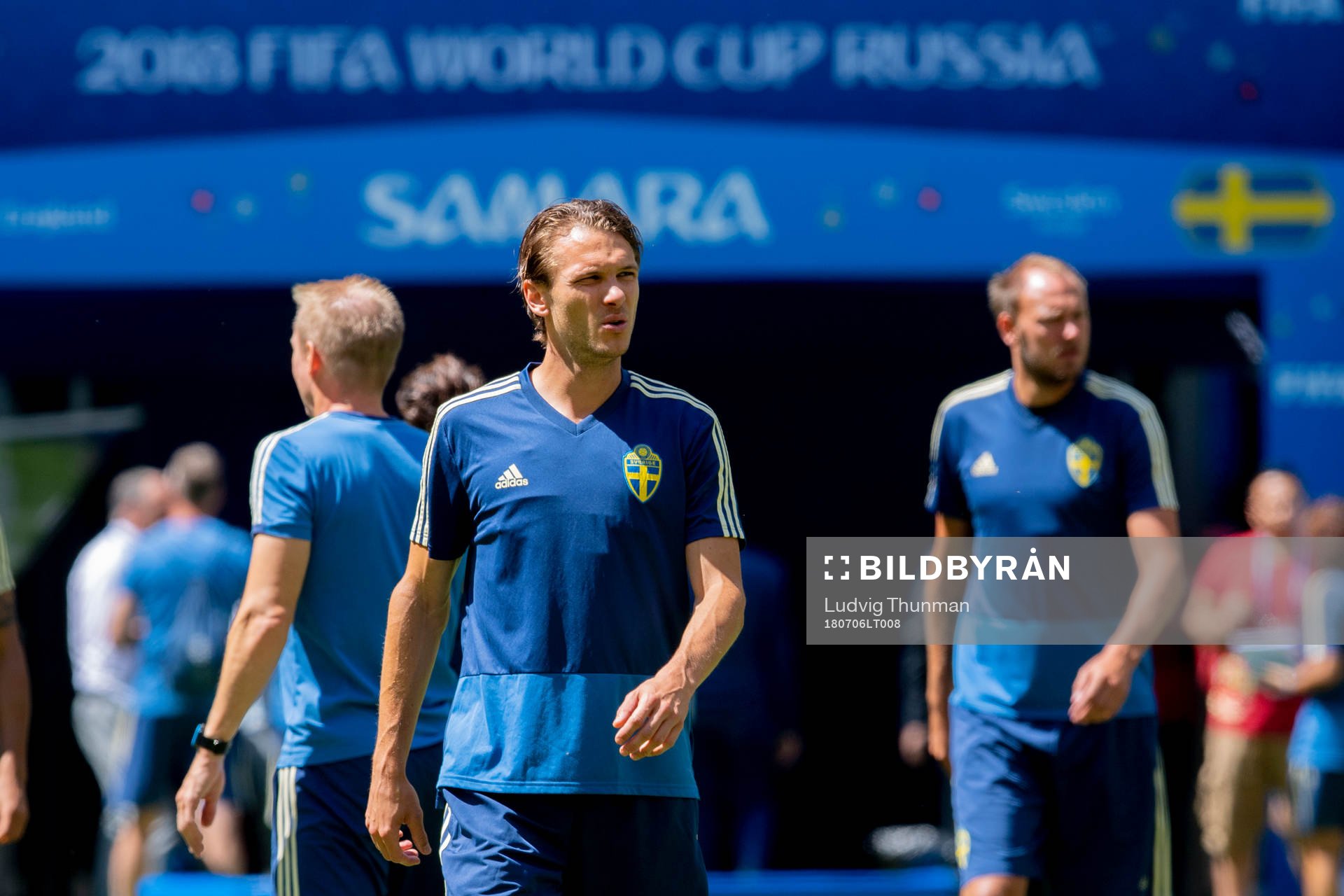 Albin Ekdal of the Swedish national football team at a