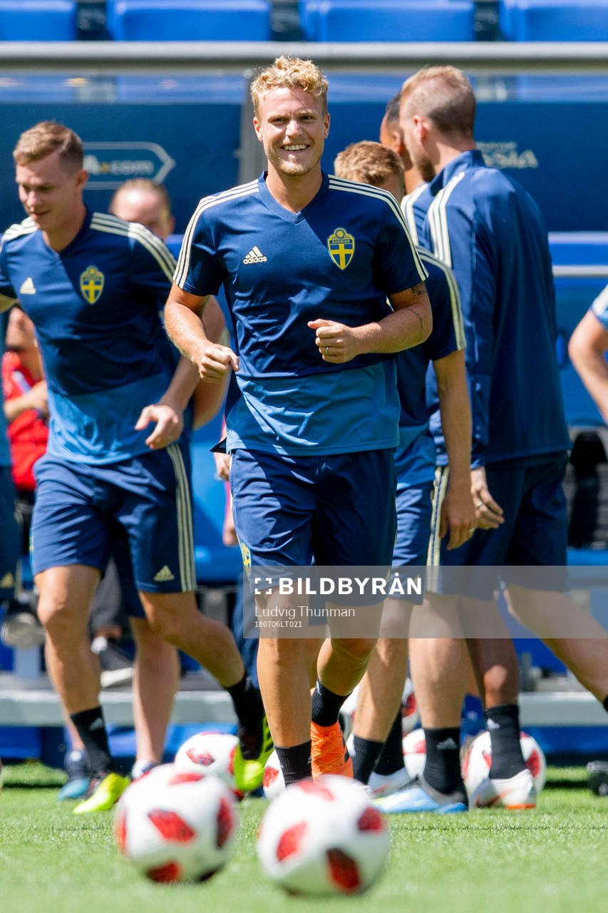 Oscar Hiljemark of the Swedish national football team at a