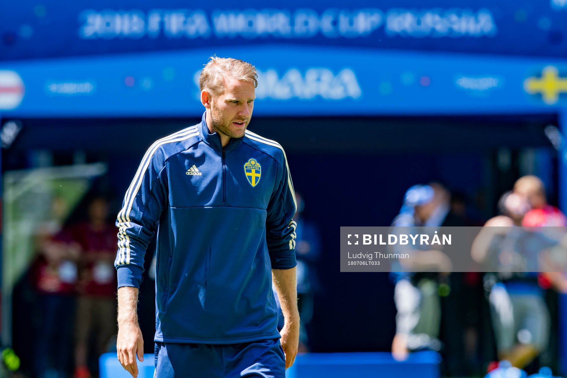 Ola Toivonen of the Swedish national football team at a