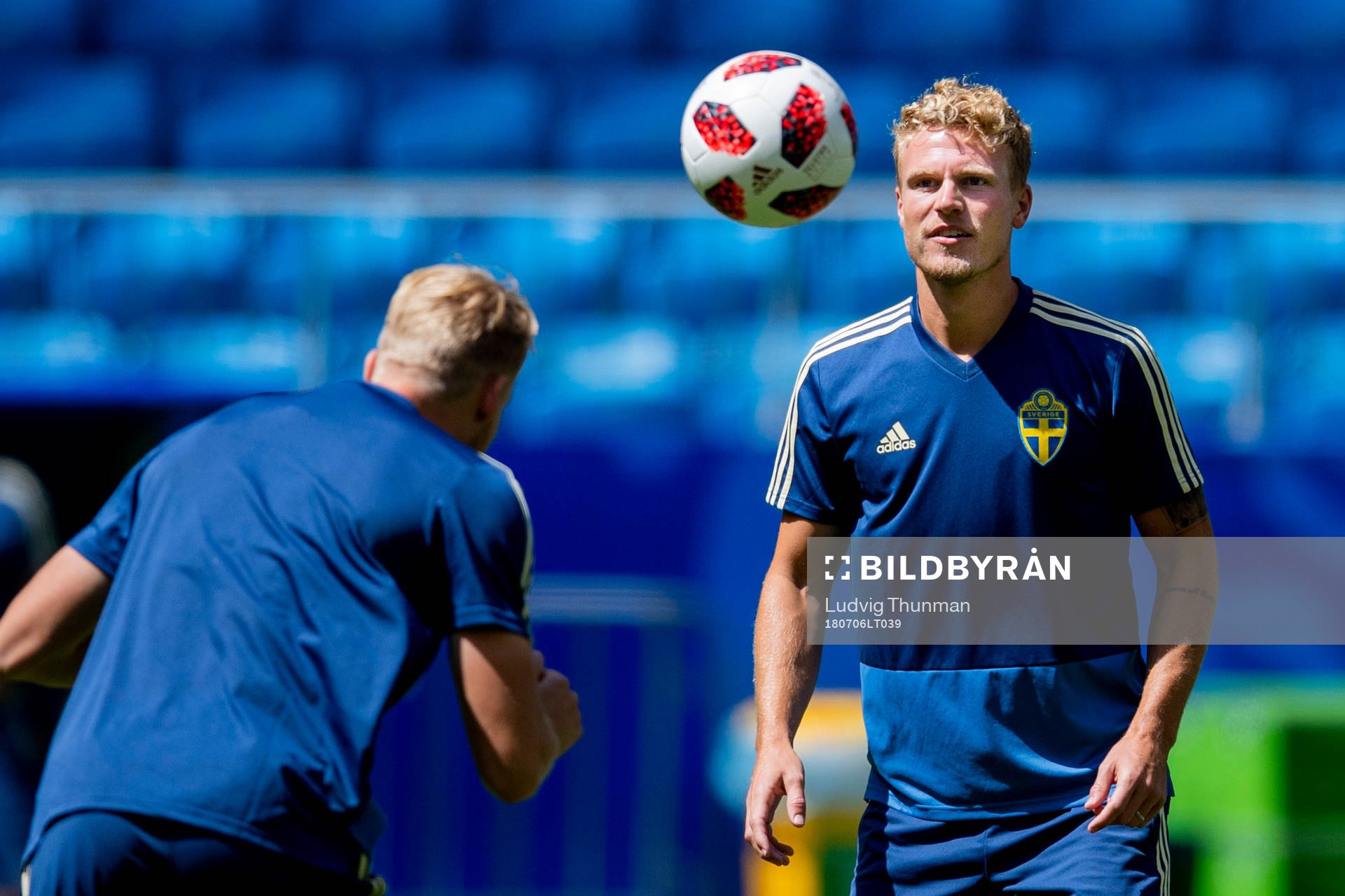 Oscar Hiljemark of the Swedish national football team at a