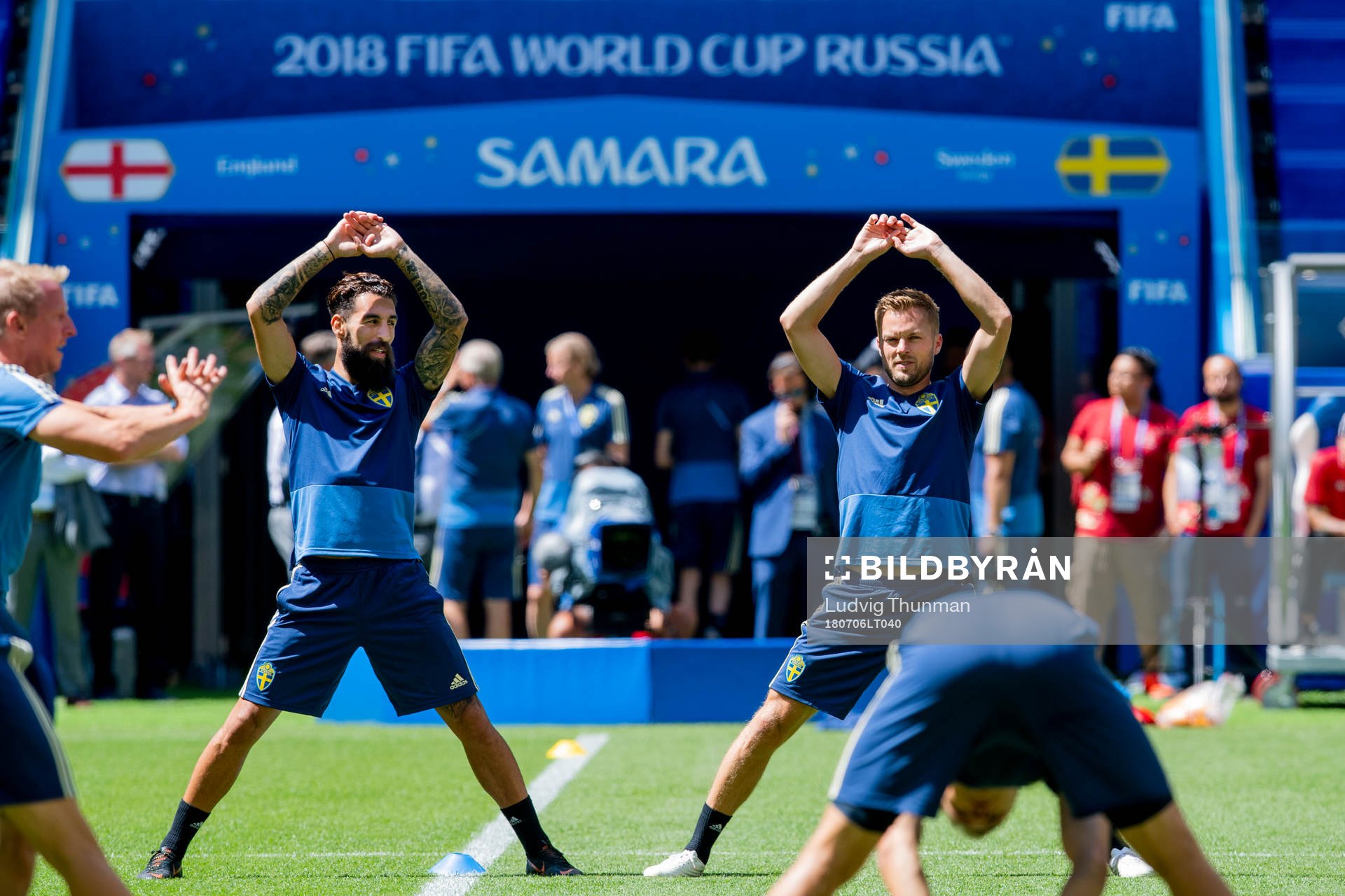Jimmy Durmaz and Sebastian Larsson of the Swedish national