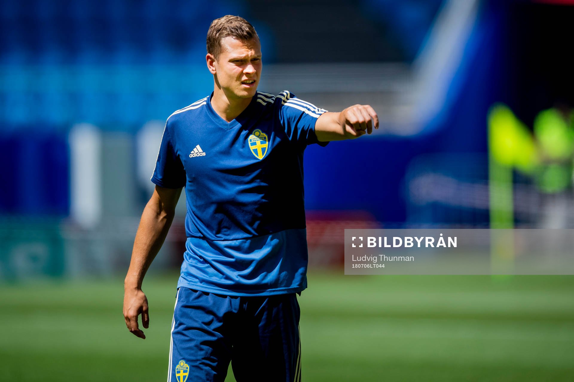Viktor Claesson of the Swedish national football team at a