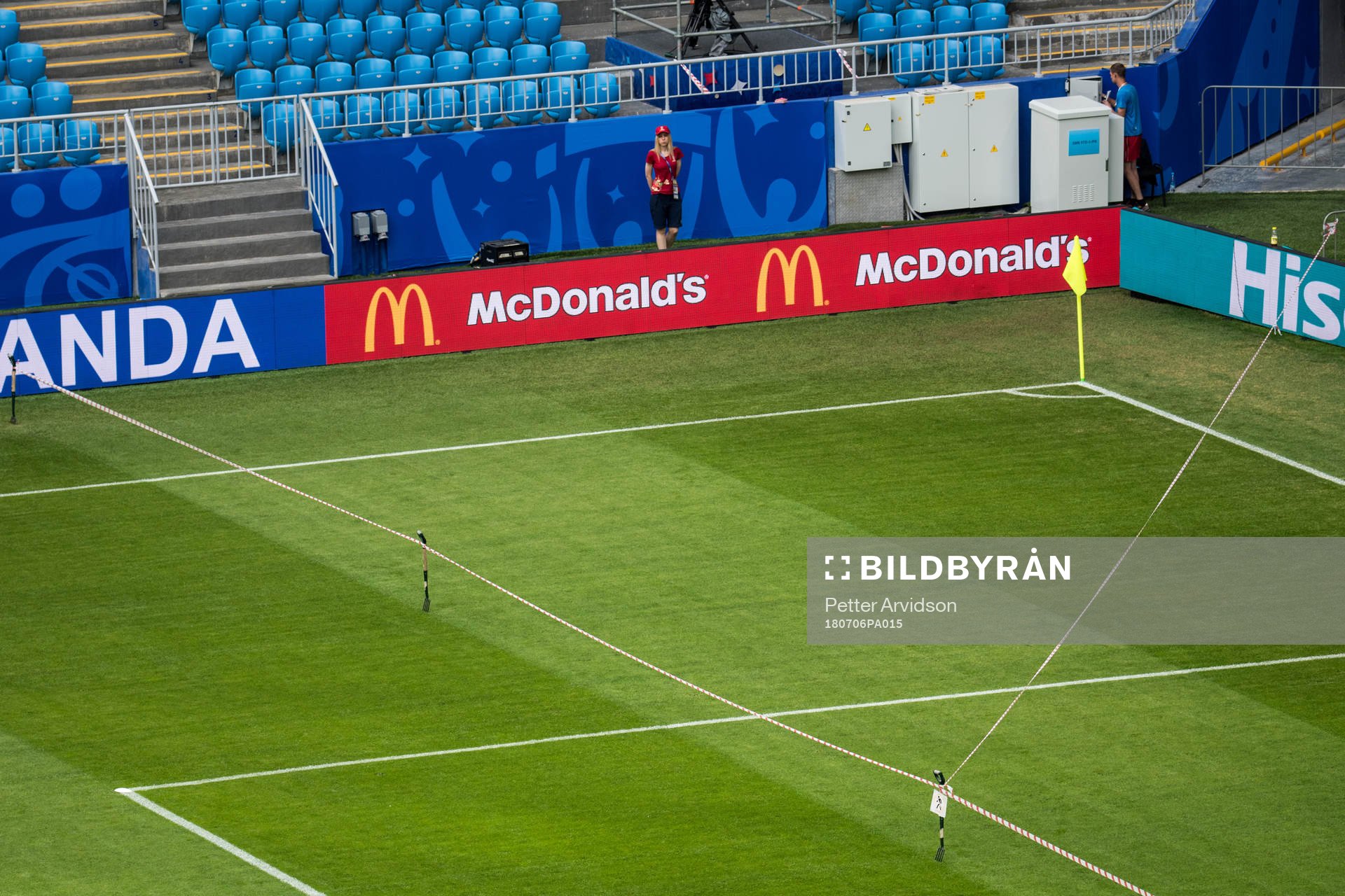 Parts of the pitch are off roped