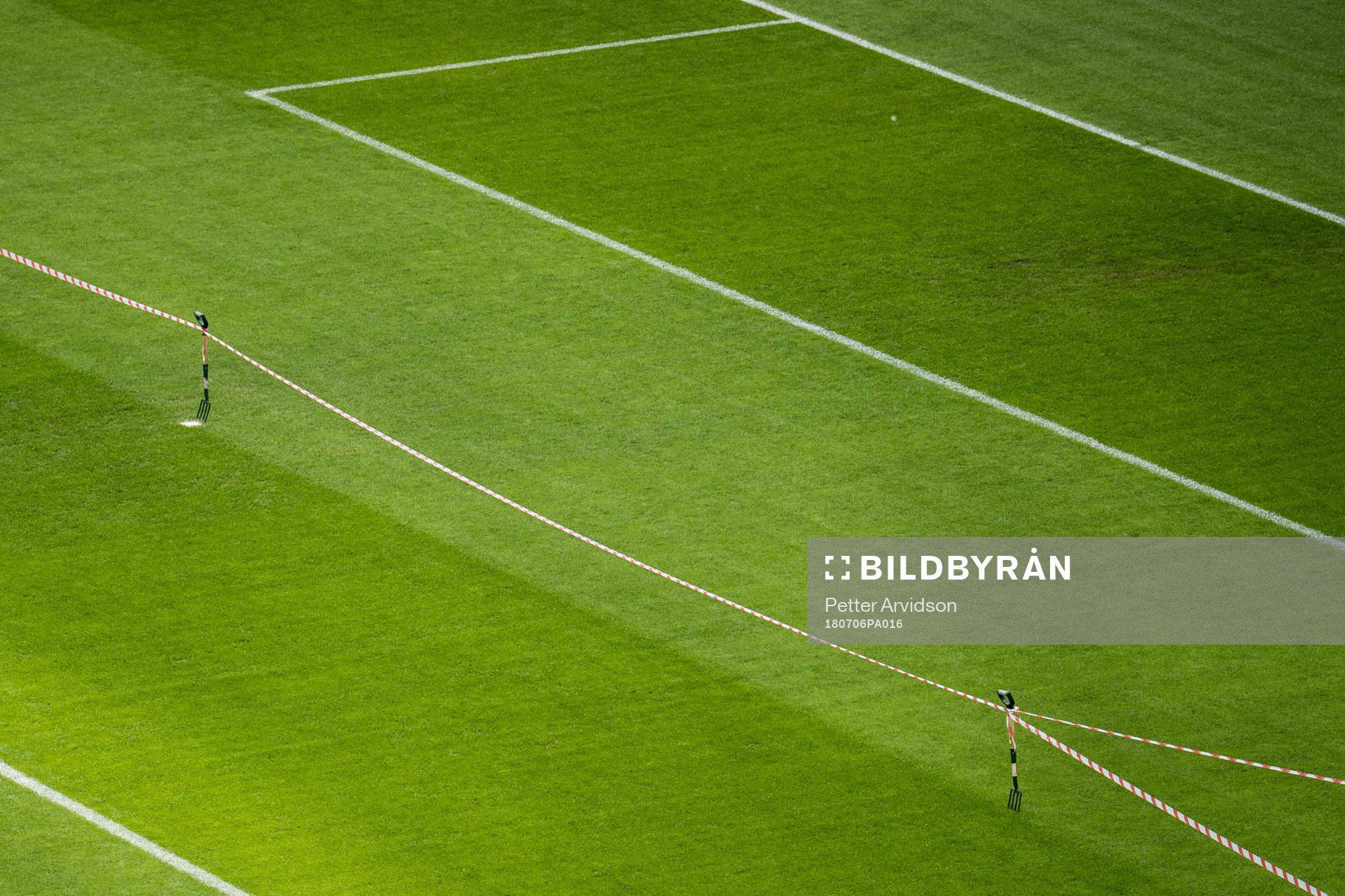 Parts of the pitch are off roped