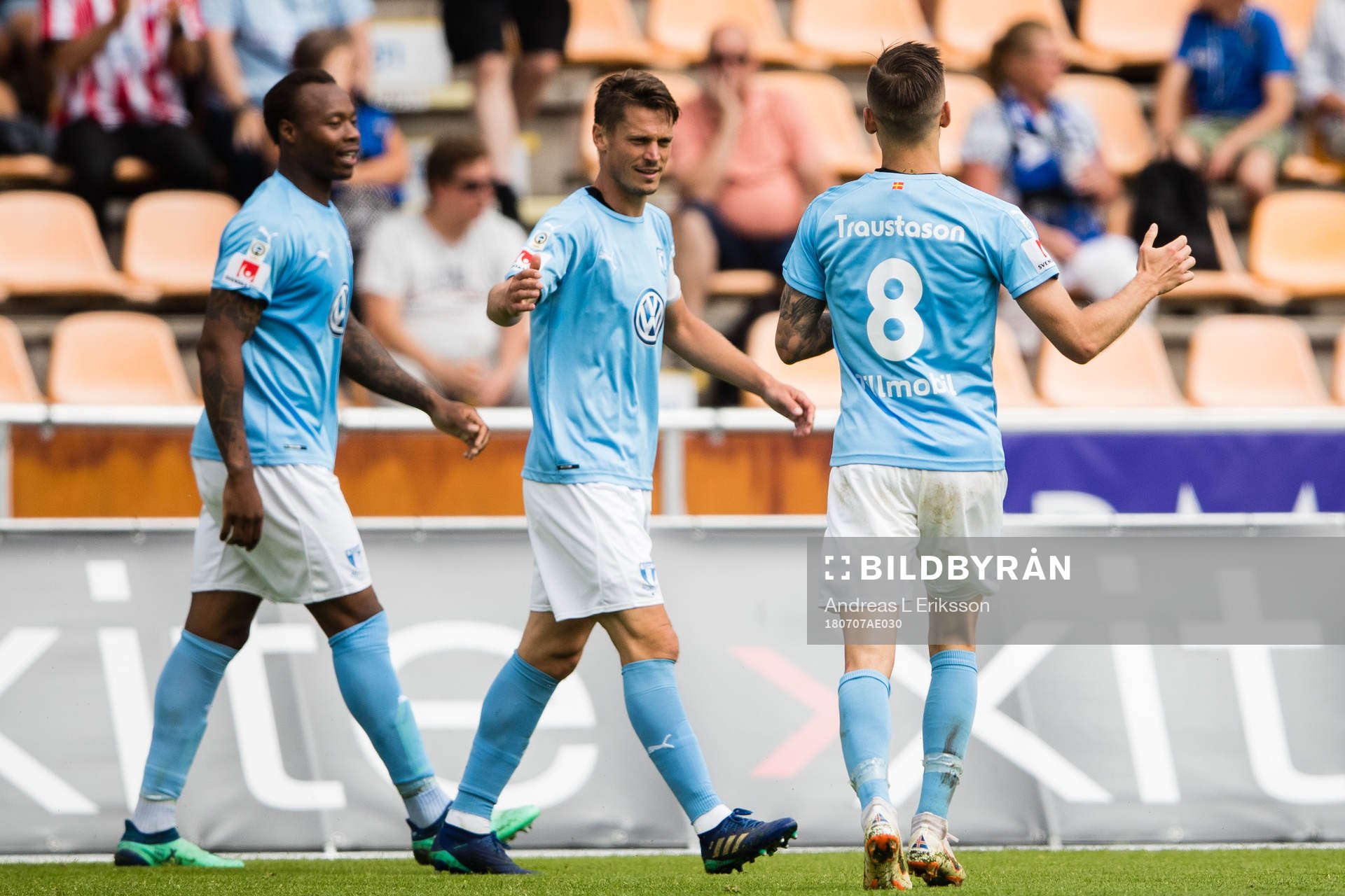 Malmö FFs Carlos Strandberg och Arnór Ingvi Traustason