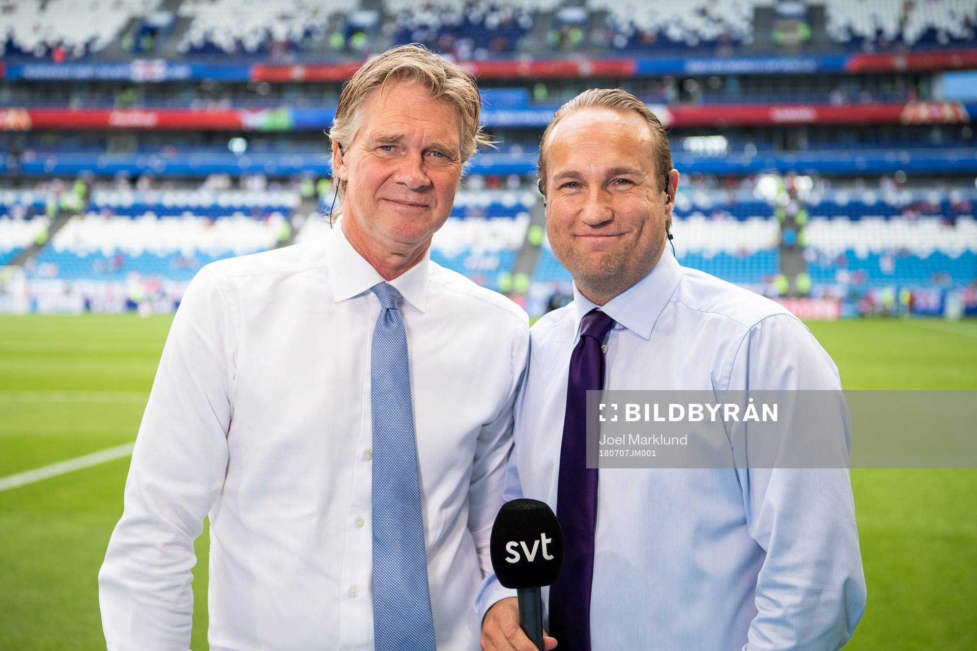 Commentators Glenn Strömberg and Chris Härenstam of the