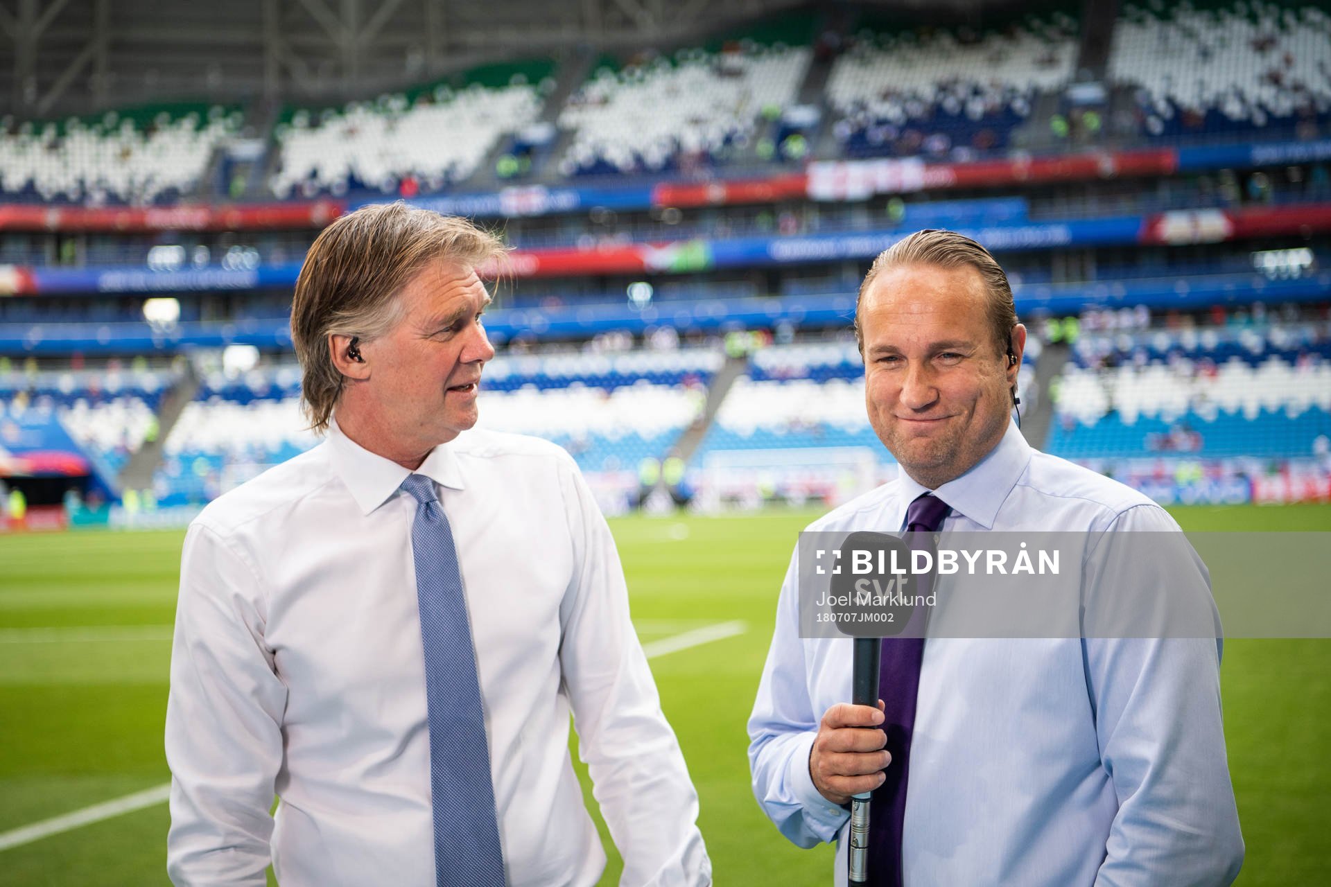 Commentators Glenn Strömberg and Chris Härenstam of the