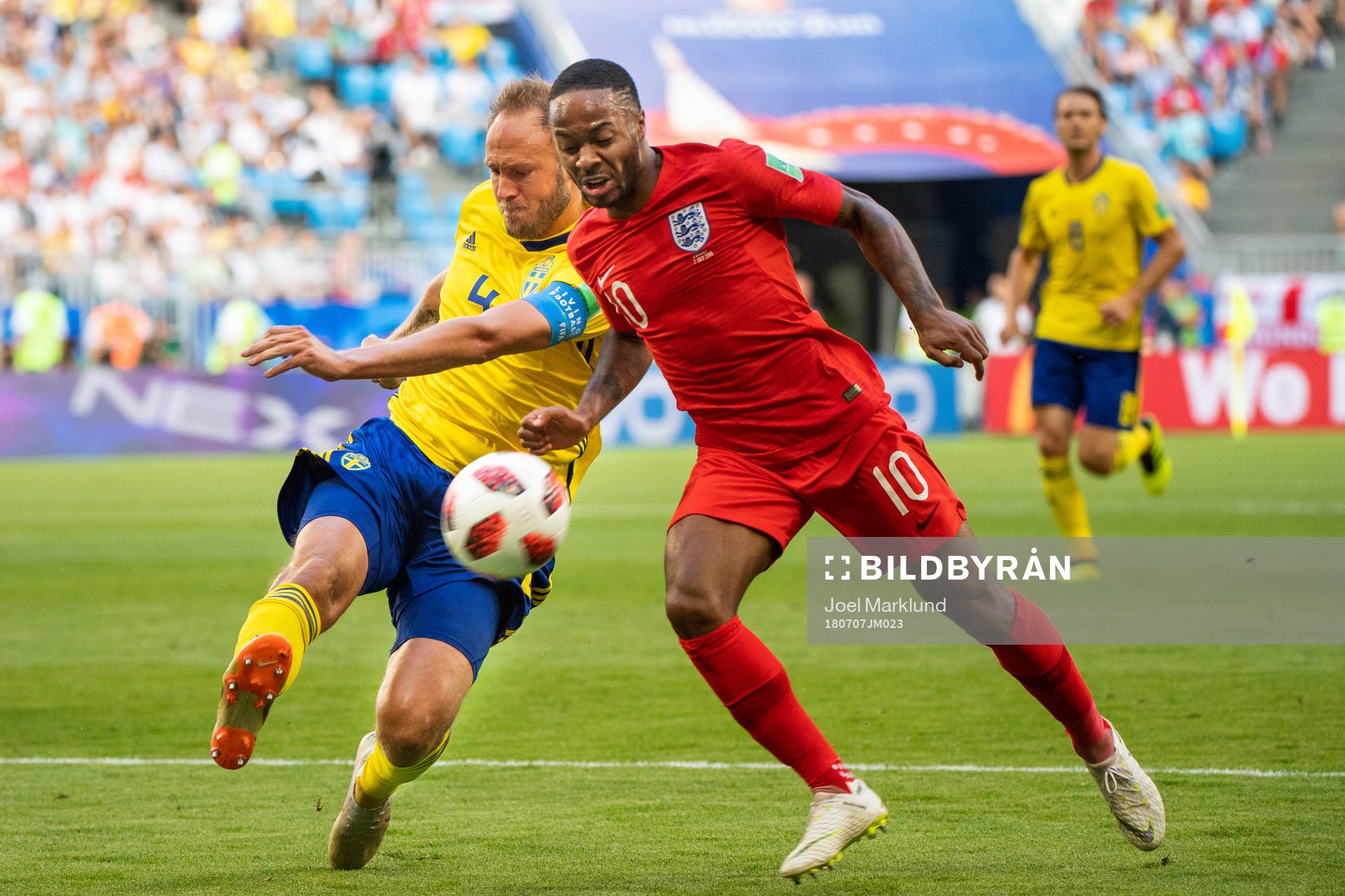 Andreas Granqvist of Sweden competes for the ball with