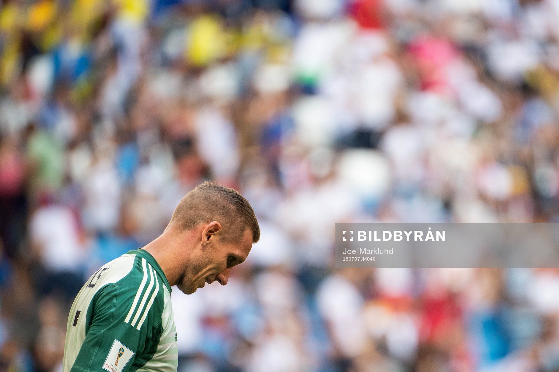 Goalkeeper Robin Olsen of Sweden looks dejected