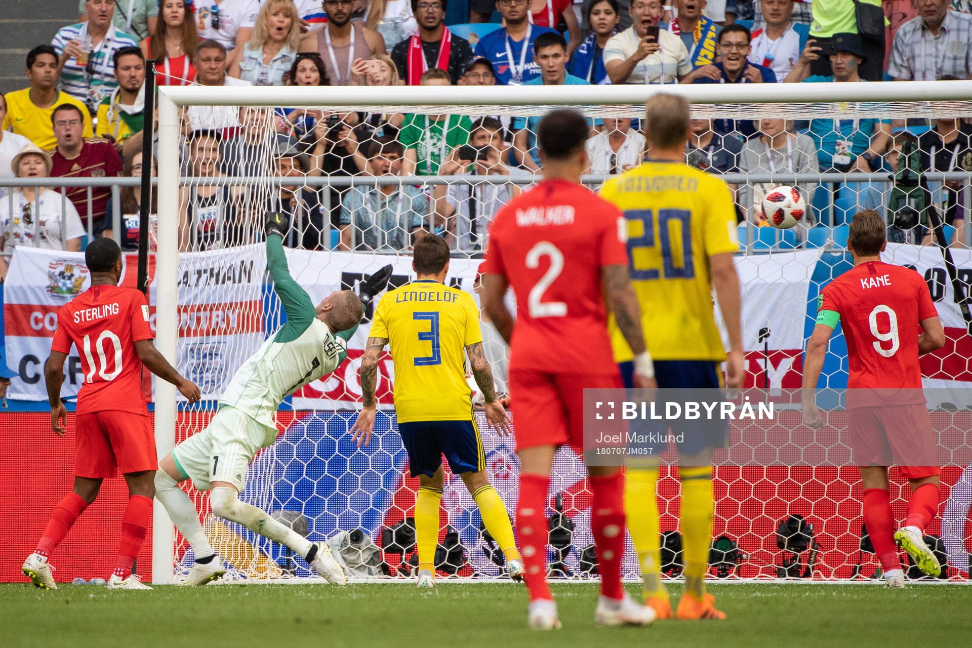 Dele Alli of England scores 0-2 behind goalkeeper Robin