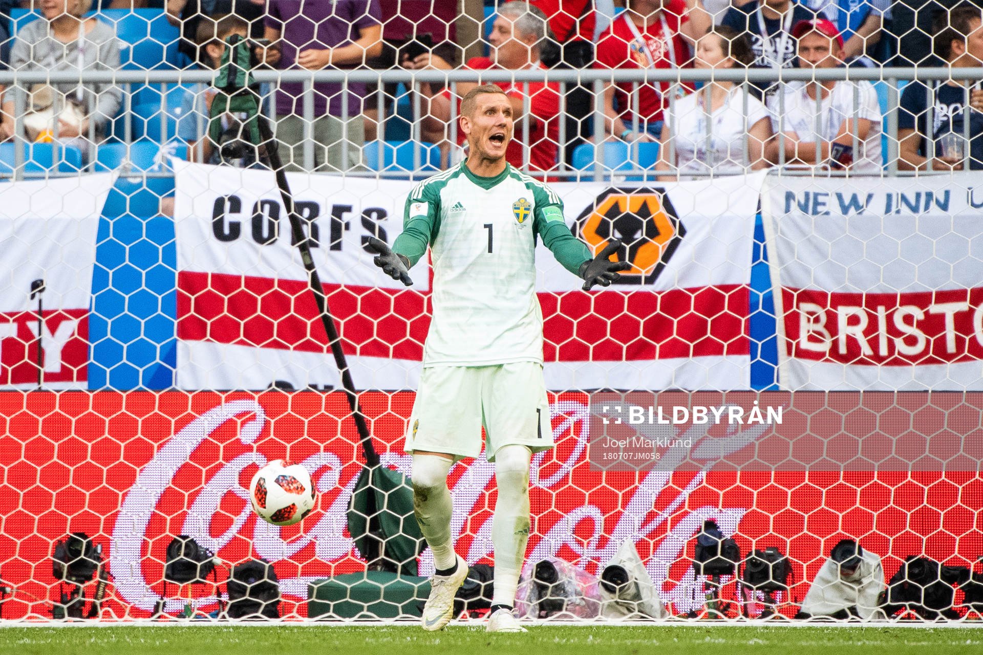 goalkeeper Robin Olsen of Sweden looks dejected