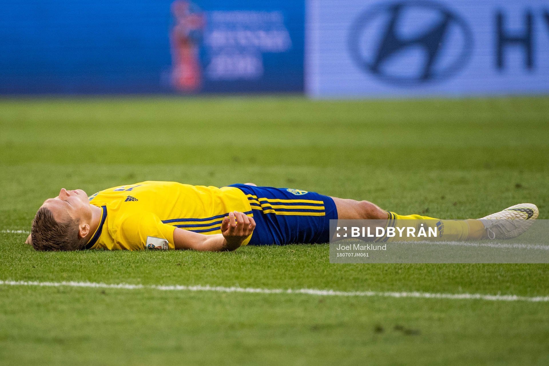 Viktor Claesson of Sweden looks dejected