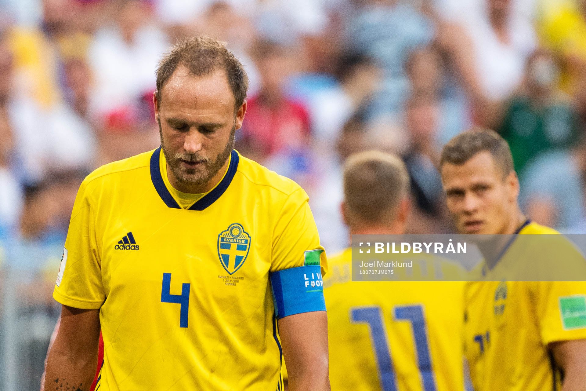 Andreas Granqvist of Sweden looks dejected