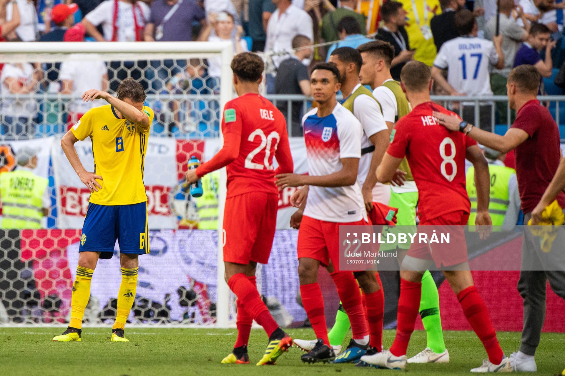 Albin Ekdal of Sweden looks dejected