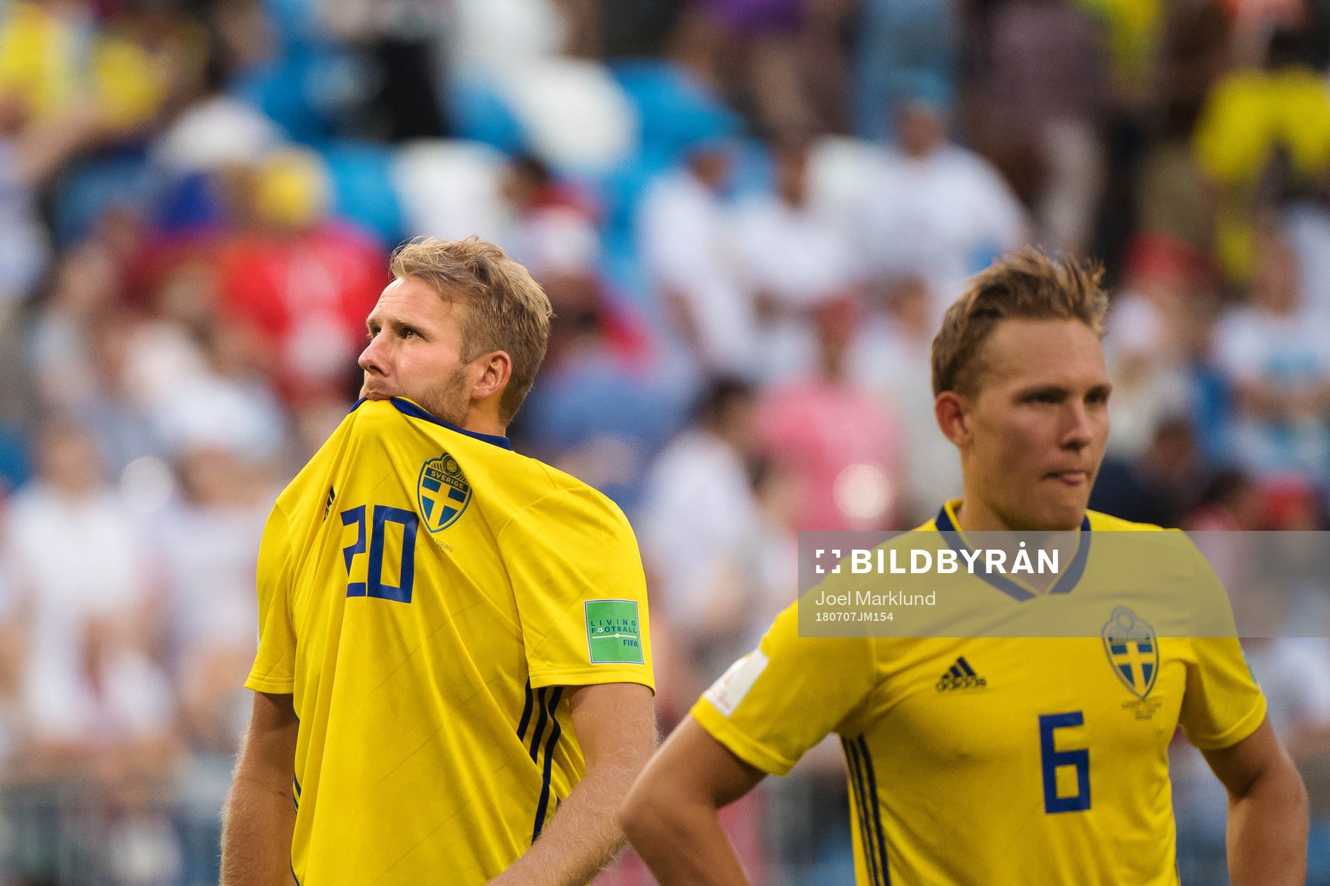 Ola Toivonen and Ludwig Augustinsson looks dejected