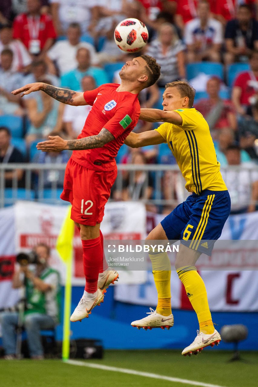 Kieran Trippier of England and Ludwig Augustinsson of