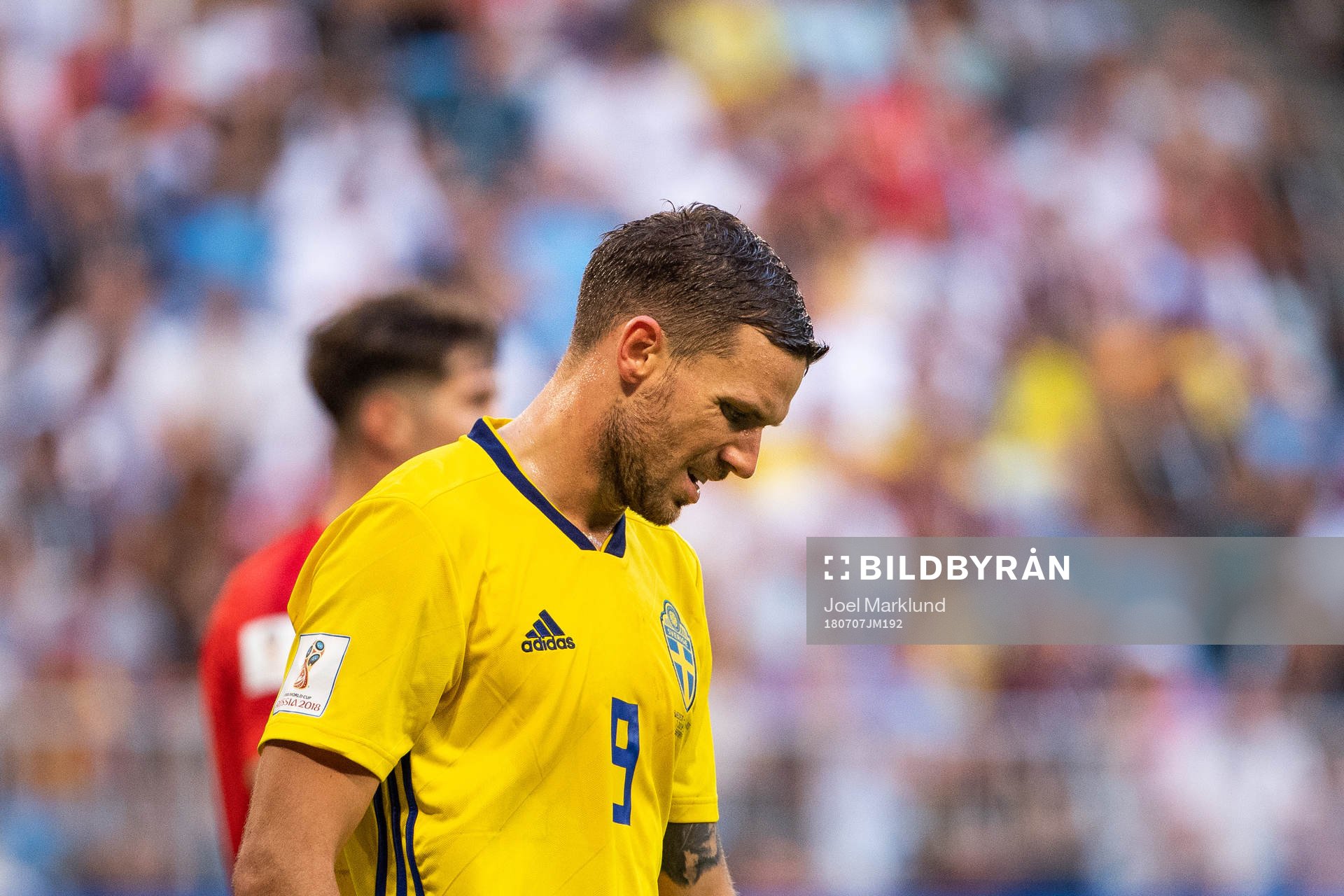 Marcus Berg of Sweden looks dejected