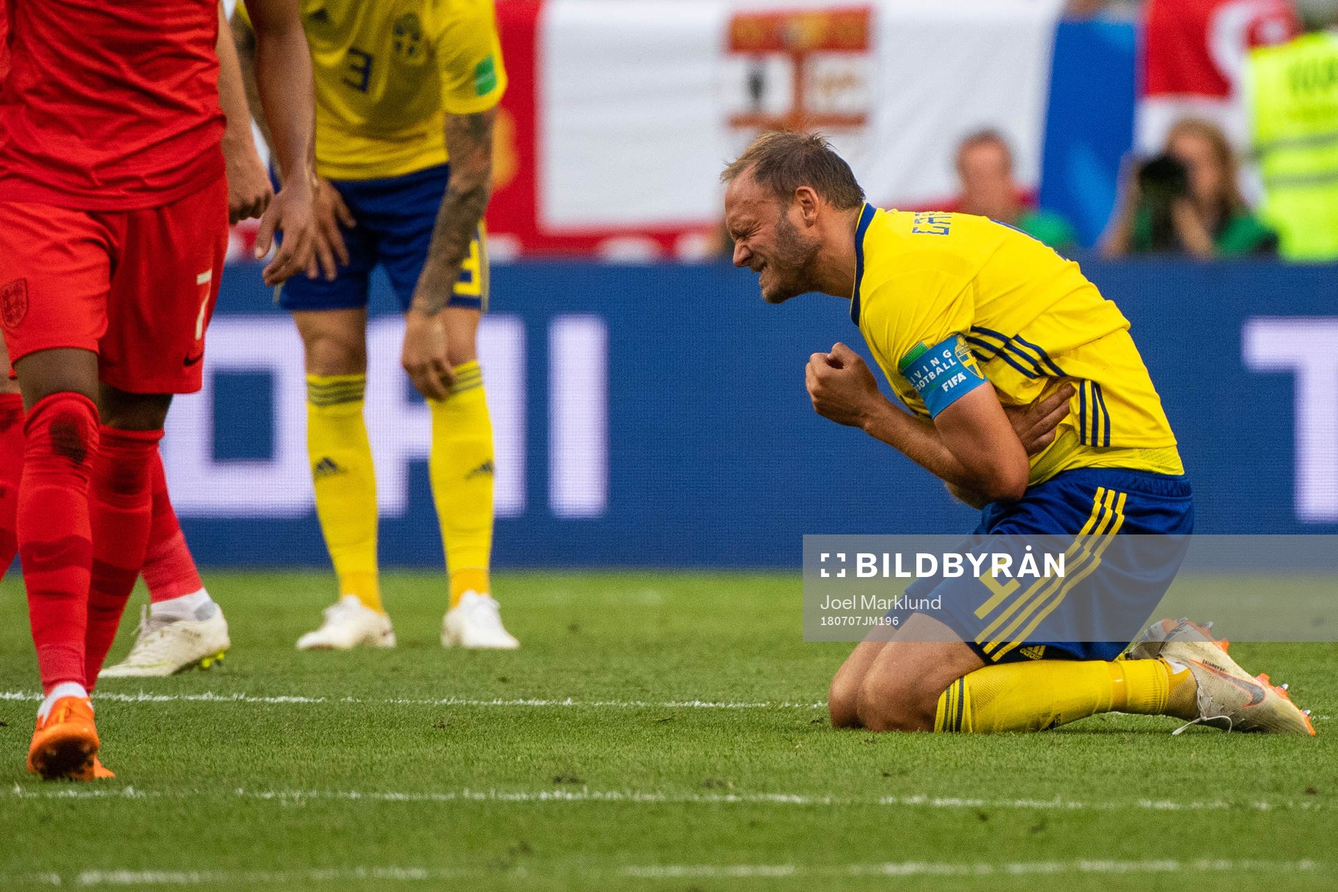 Andreas Granqvist of Sweden reacts