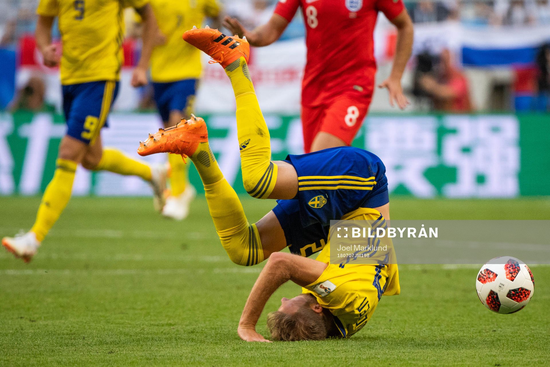 Ola Toivonen of Sweden falls