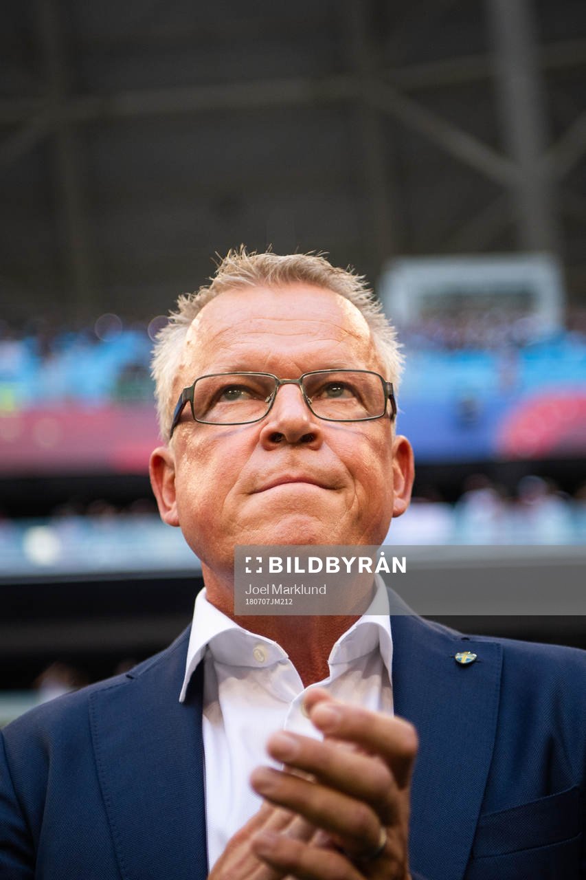 Head coach Janne Andersson of Sweden prior to the FIFA