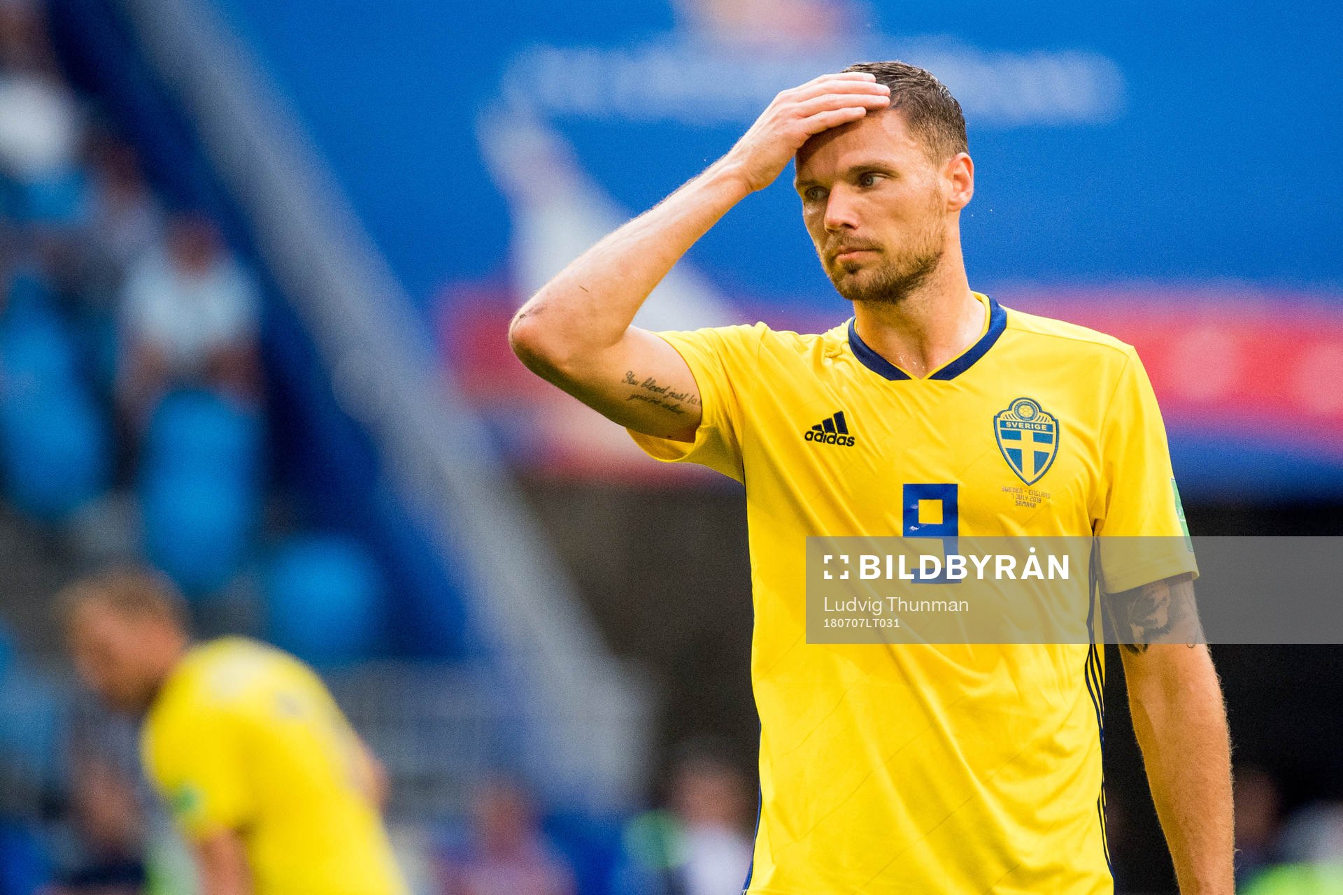 Marcus Berg of Sweden looks dejected