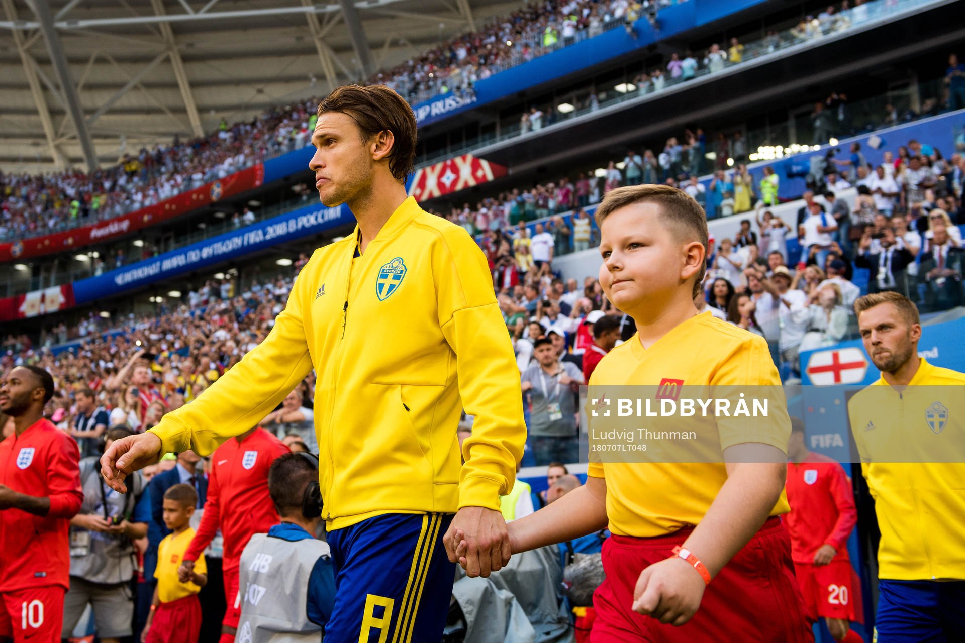 Albin Ekdal of Sweden enters the pitch