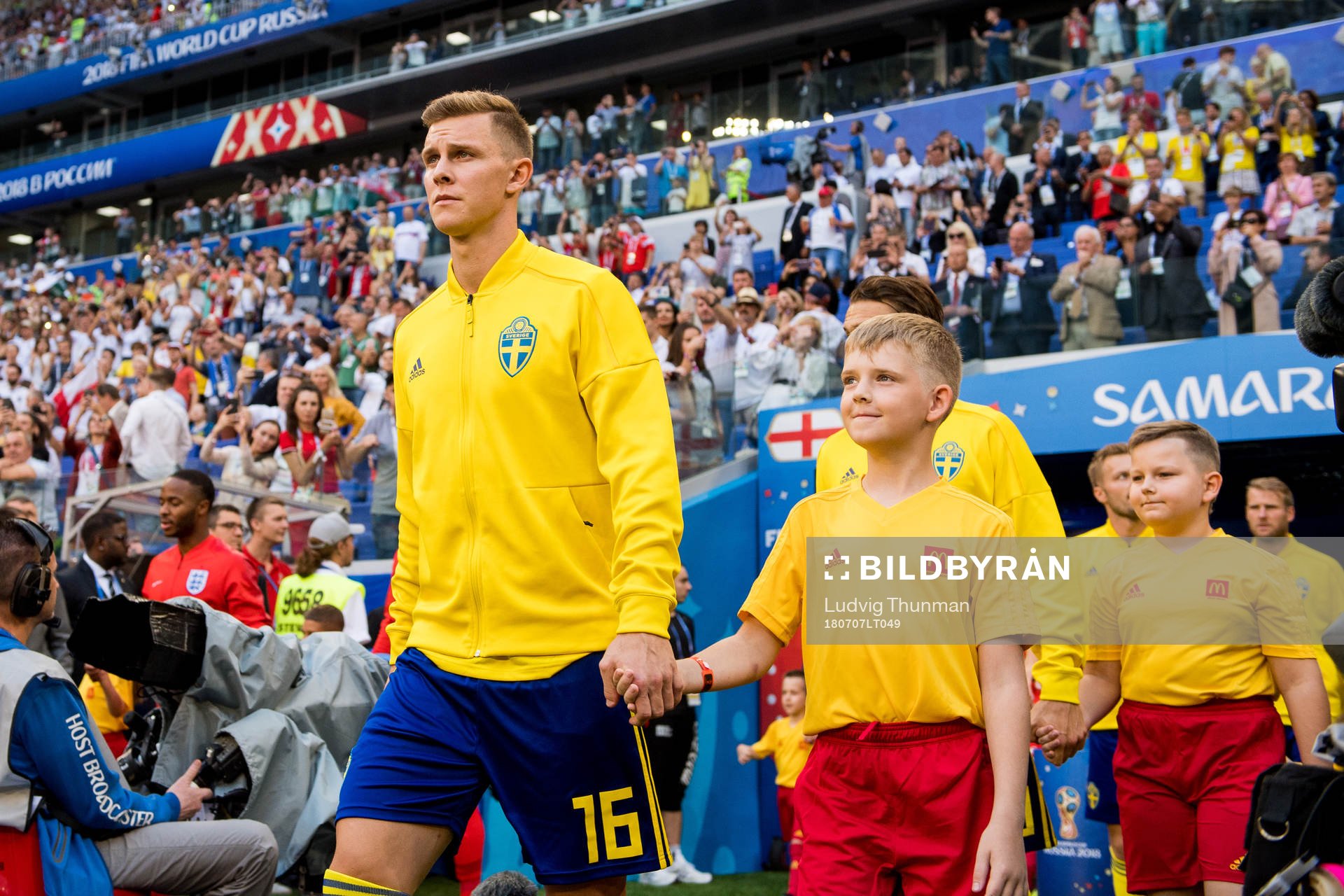Emil Krafth of Sweden enters the pitch