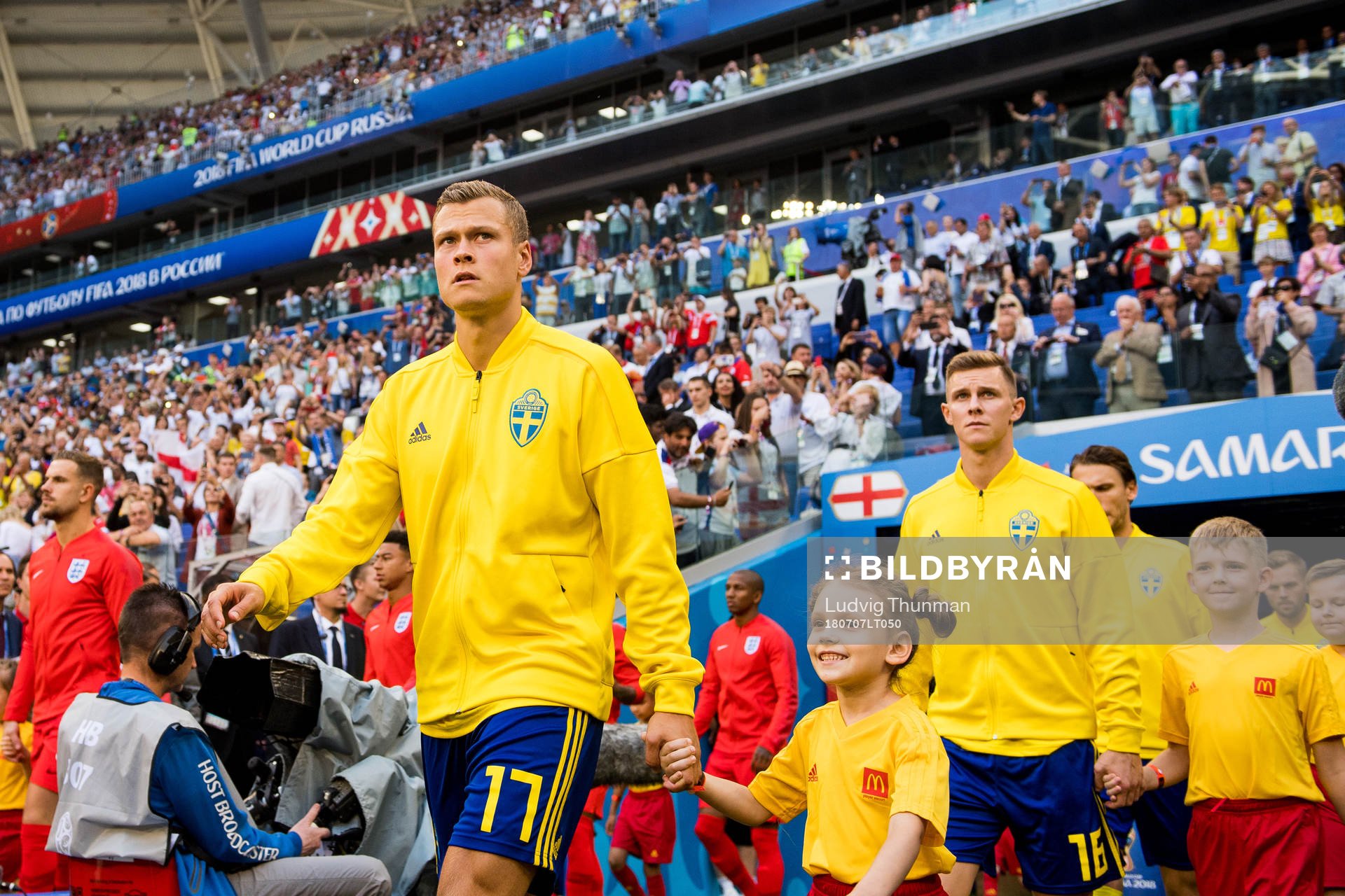 Viktor Claesson of Sweden enters the pitch