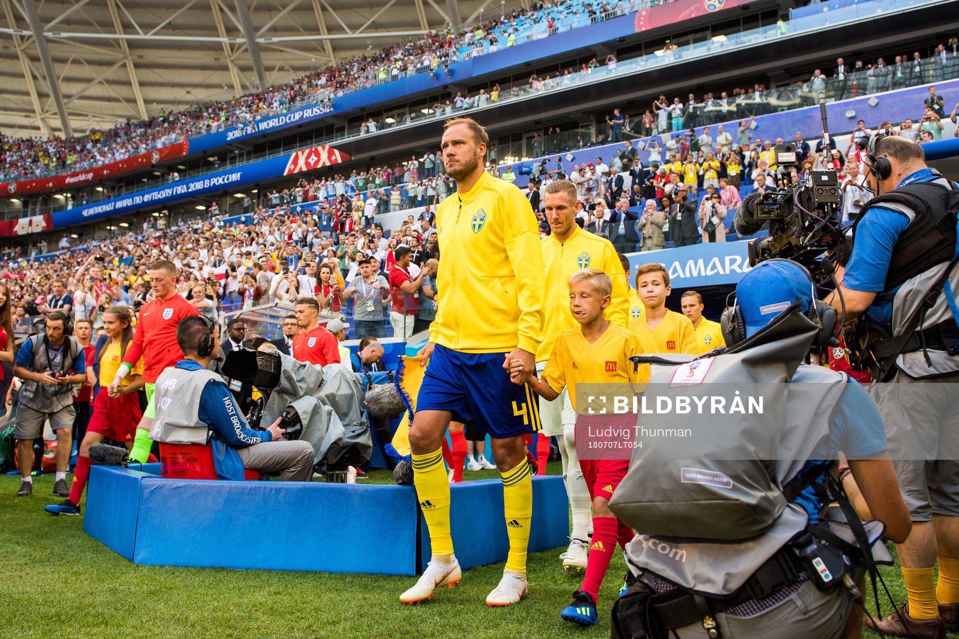 Andreas Granqvist of Sweden enters the pitch