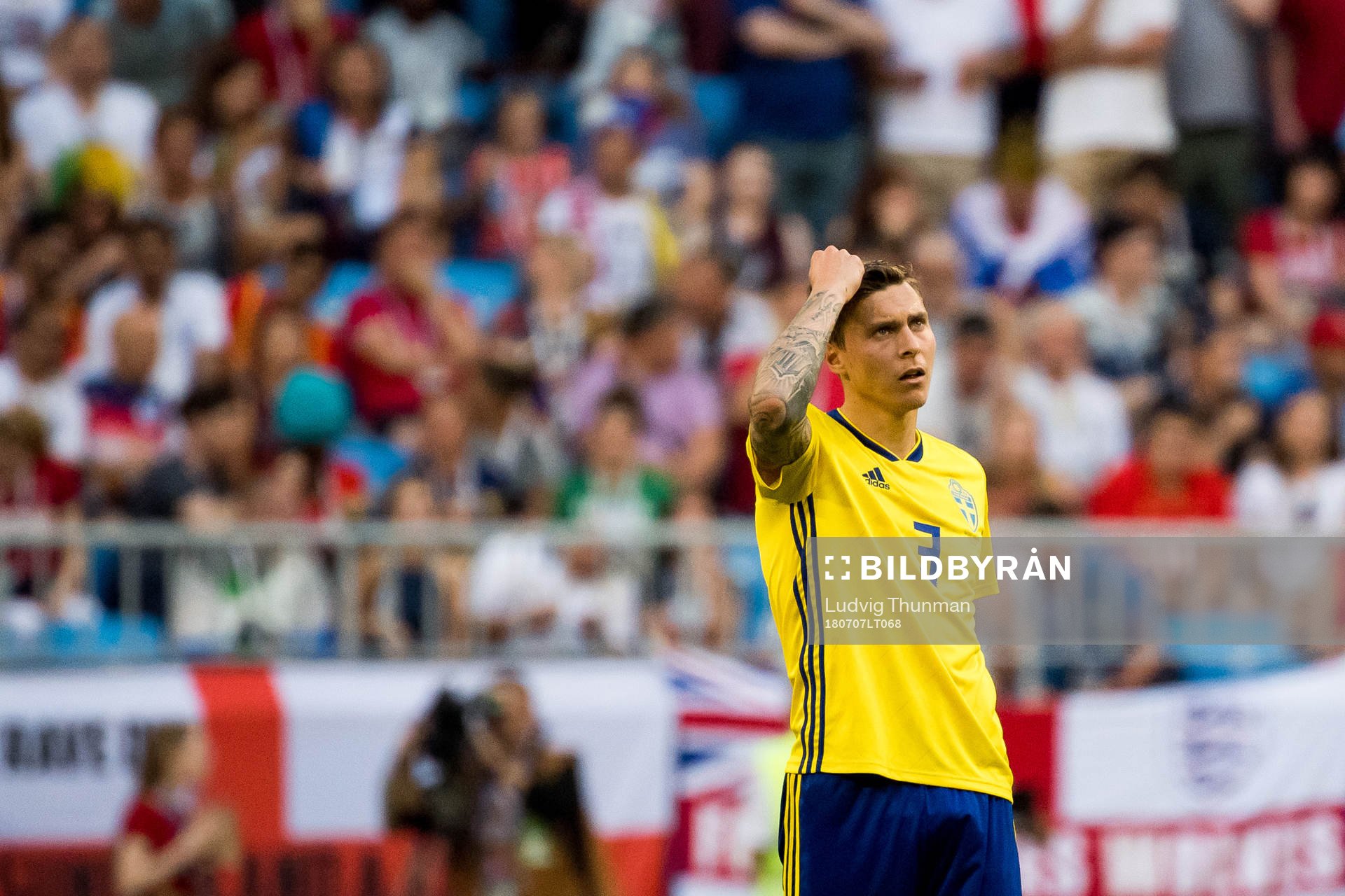 Victor Nilsson Lindelöf of Sweden looks dejeced