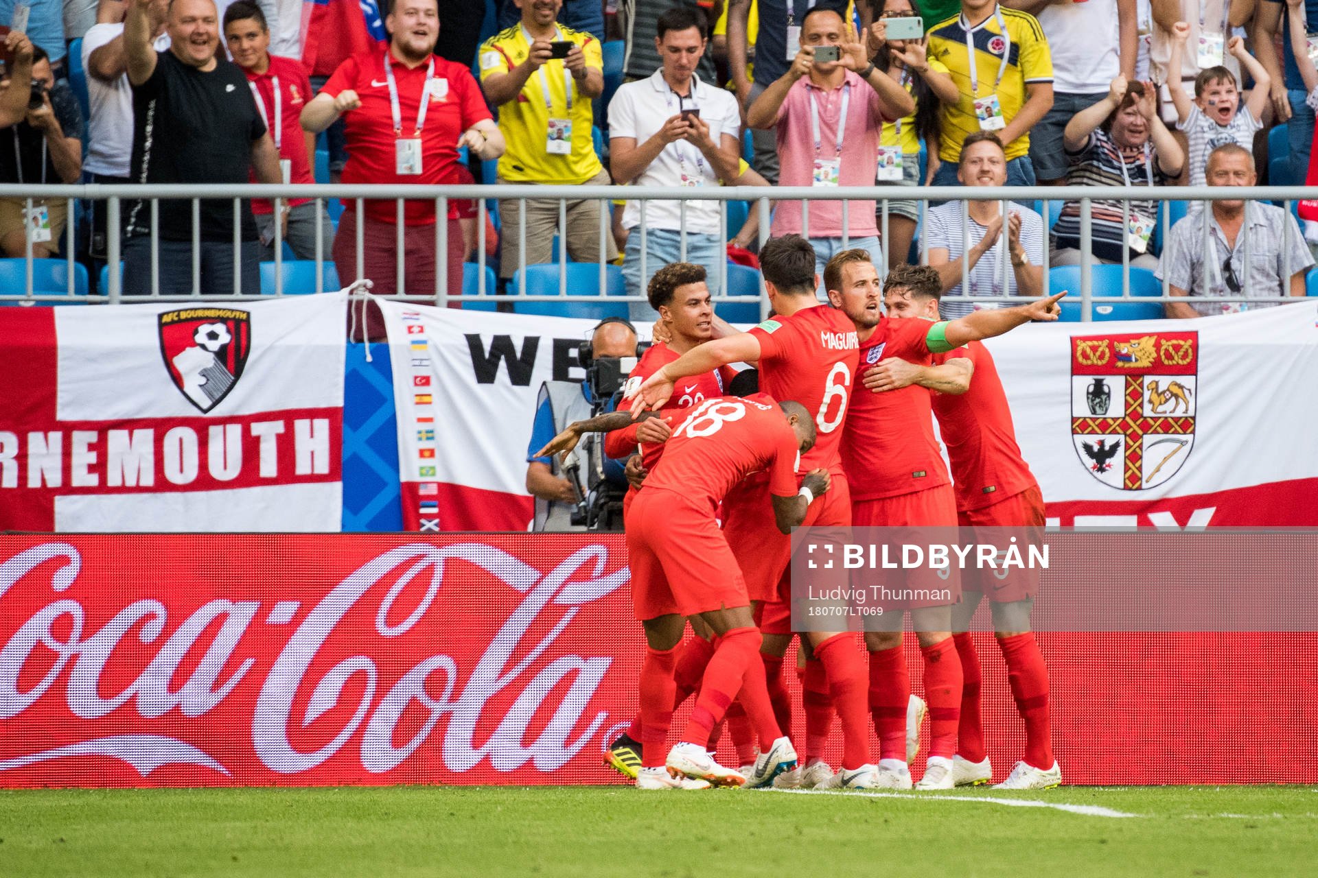 Dele Alli of England celebrates the 0-2 goal with his