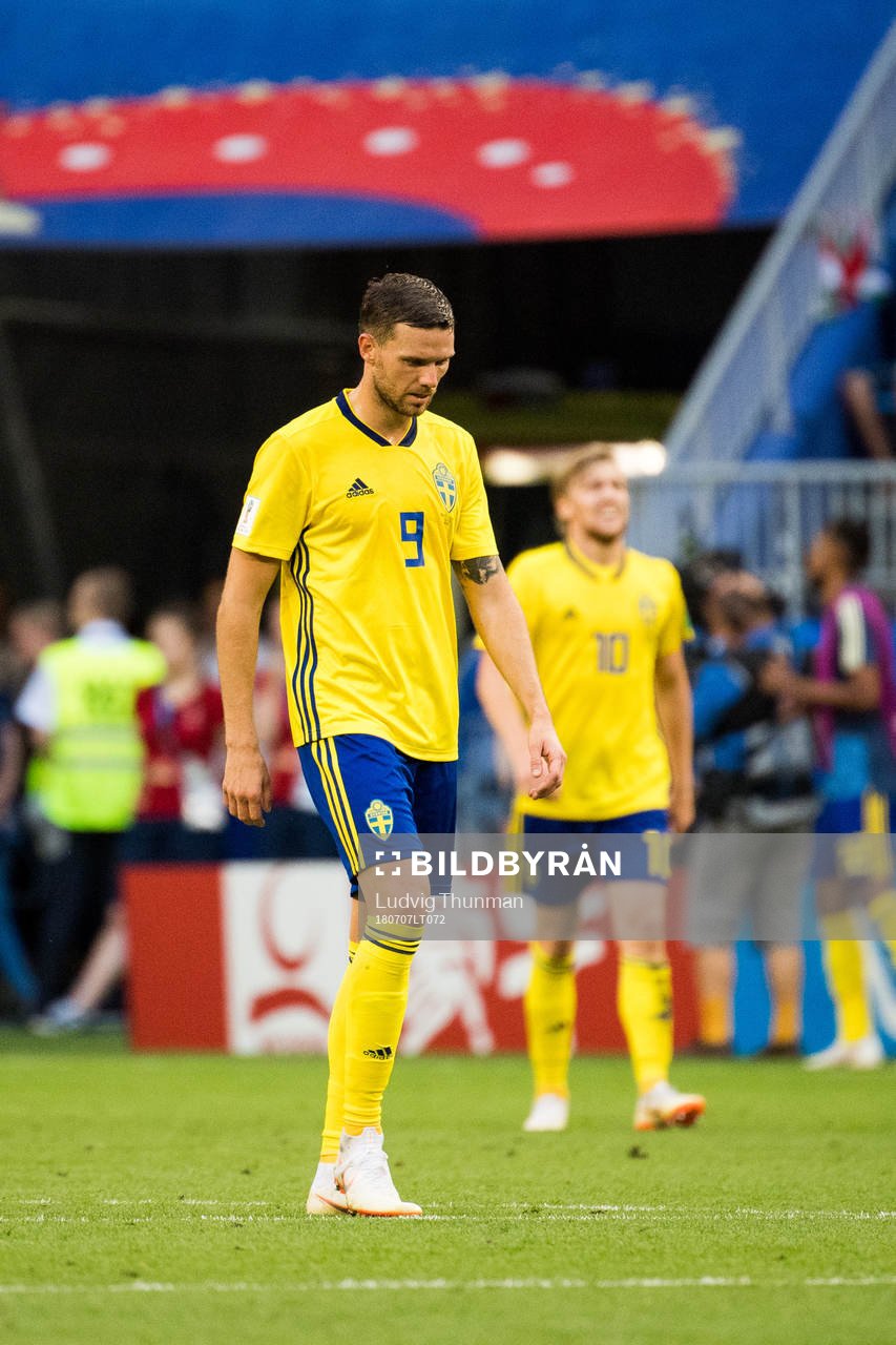 Marcus Berg of Sweden looks dejected