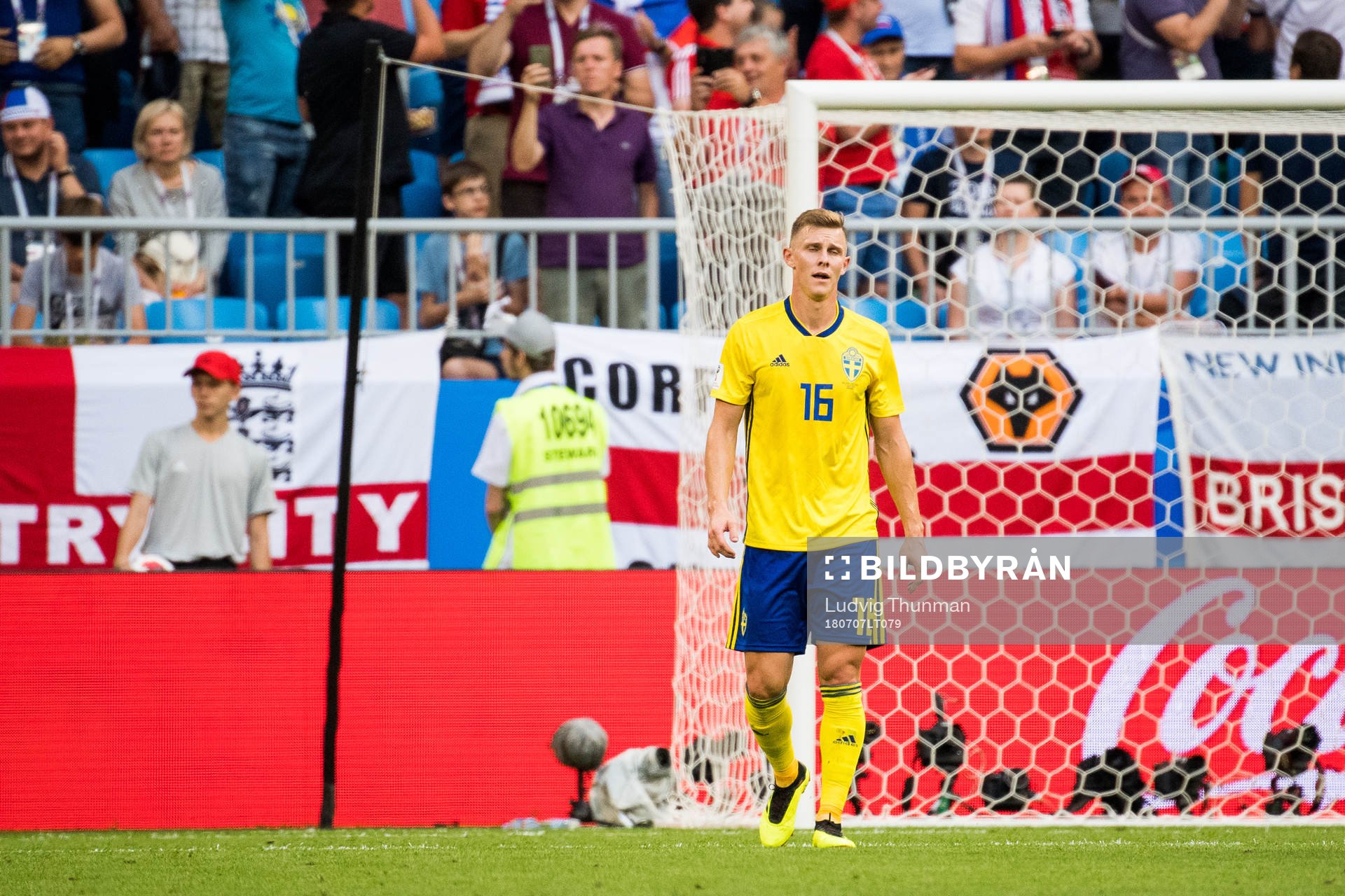 Emil Krafth of Sweden looks dejected