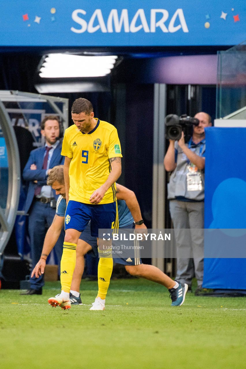 Marcus Berg of Sweden looks dejected