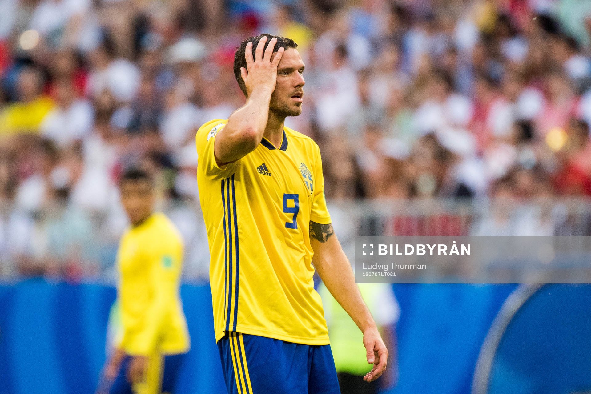 Marcus Berg of Sweden looks dejected
