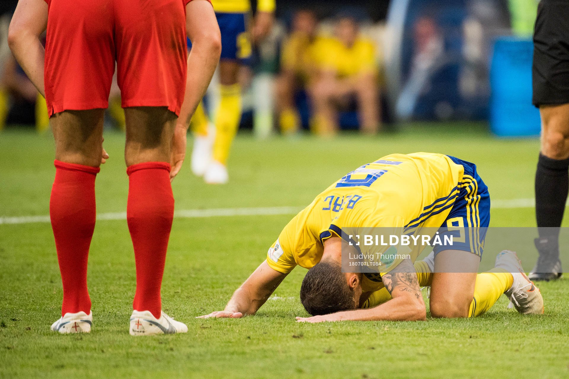 Marcus Berg of Sweden looks dejected