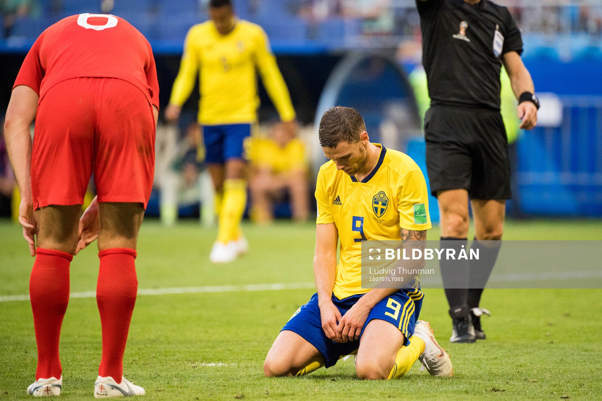 Marcus Berg of Sweden looks dejected