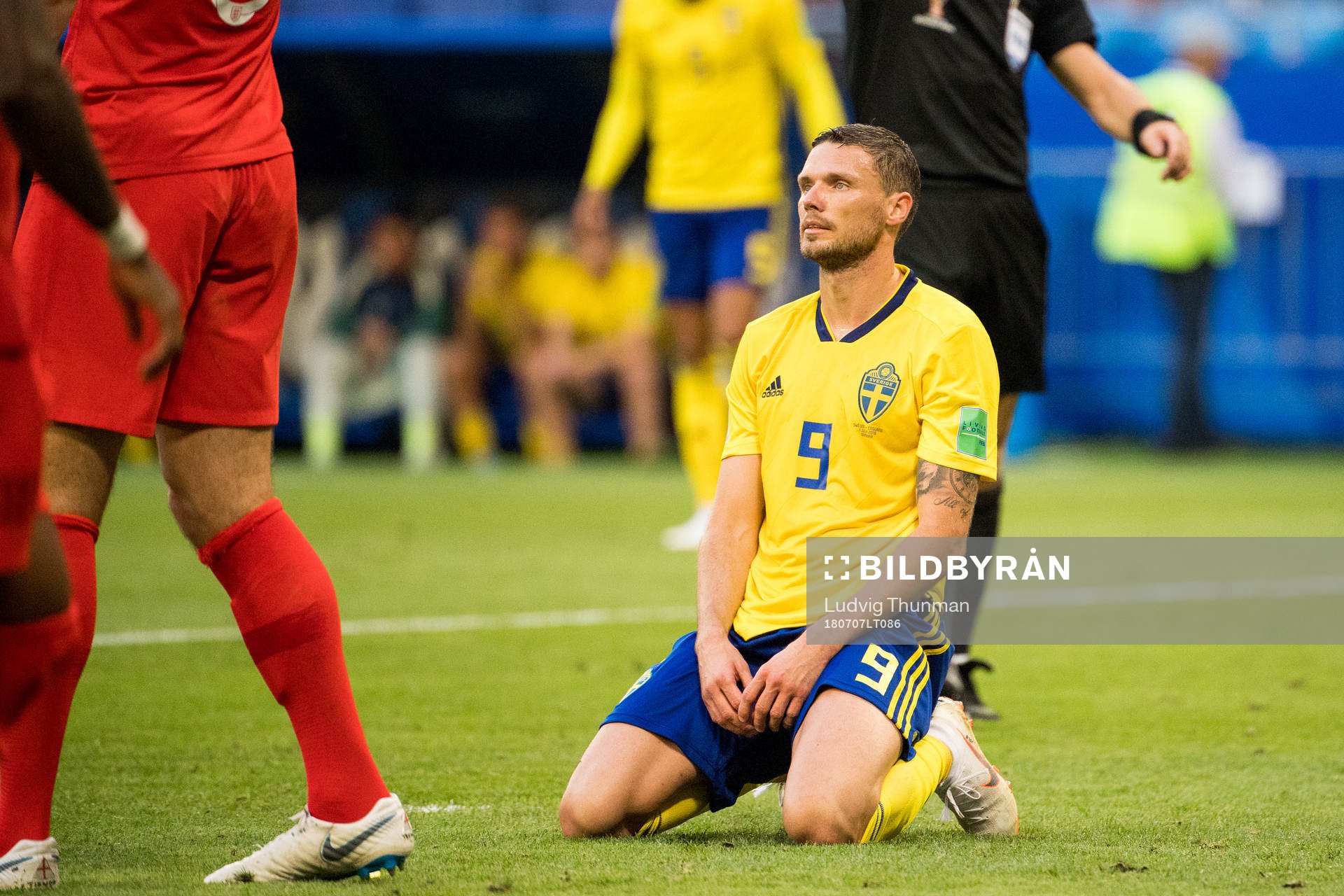 Marcus Berg of Sweden looks dejected