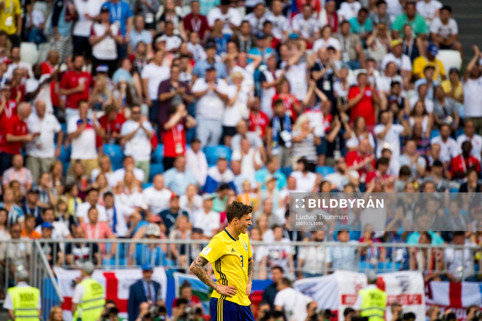 Victor Nilsson Lindelöf of Sweden looks dejected