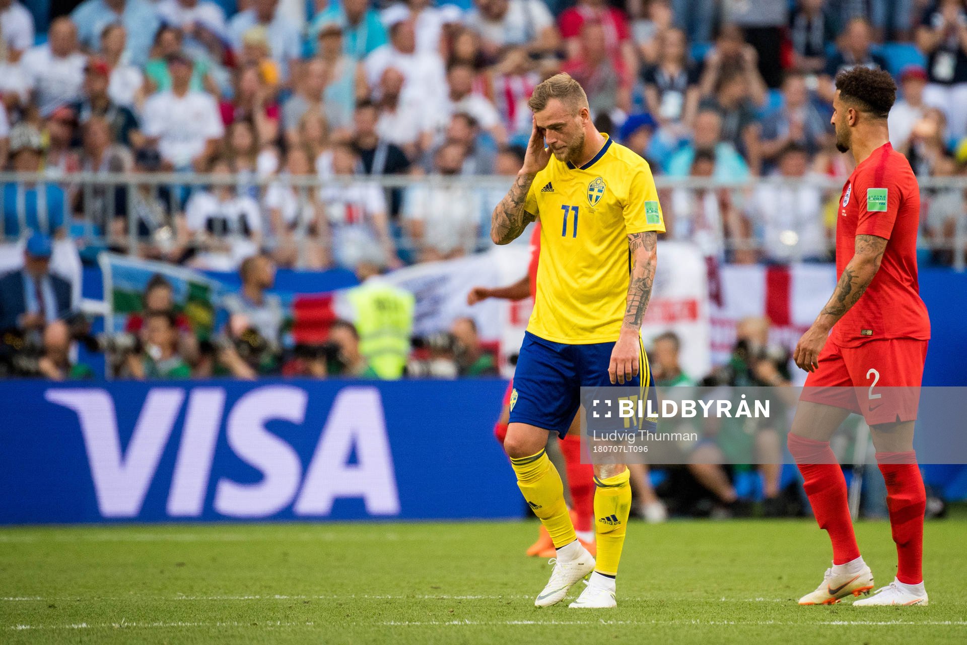 John Guidetti of Sweden looks dejected