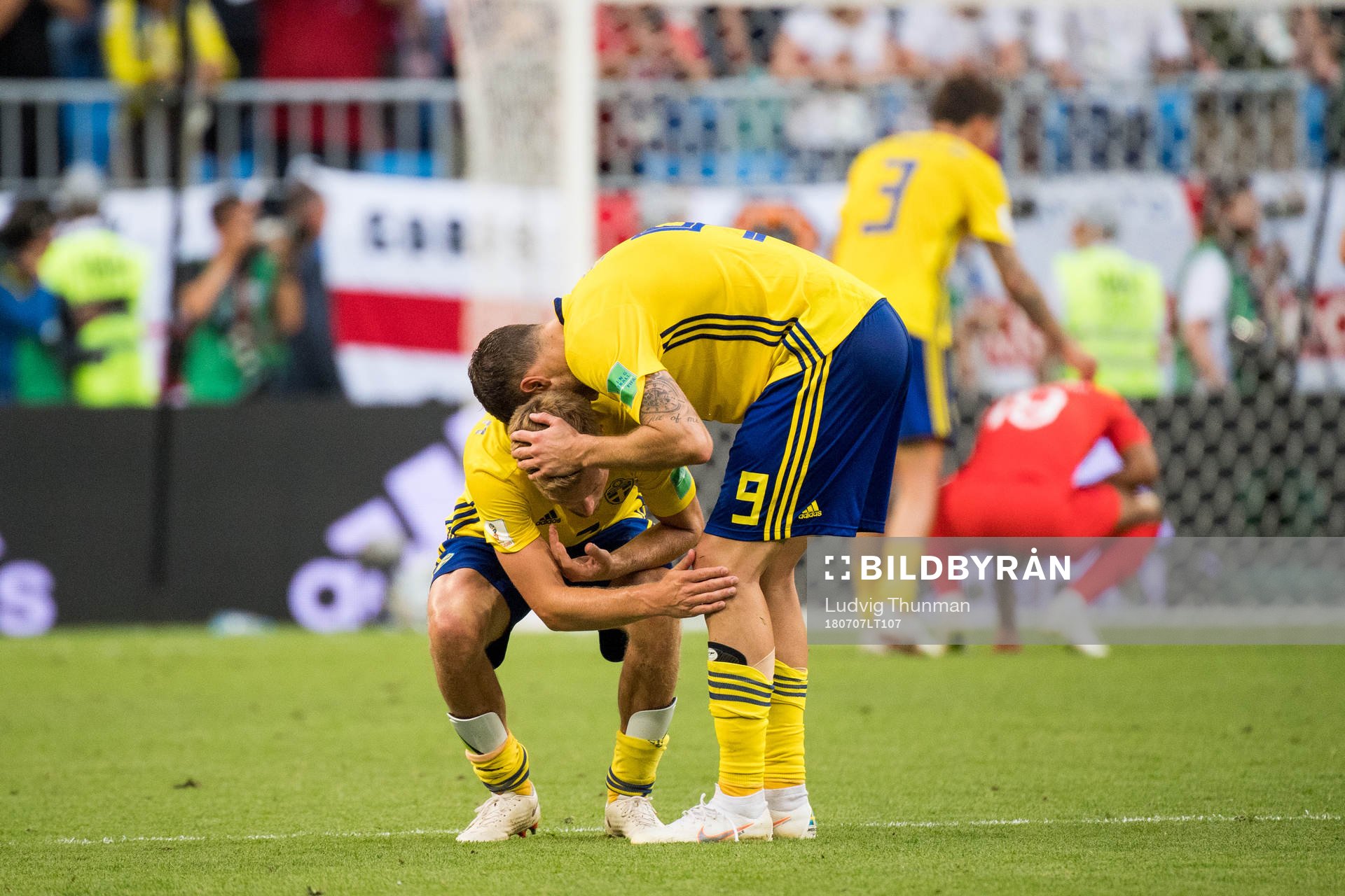 Sebastian Larsson and Marcus Berg of Sweden look dejected
