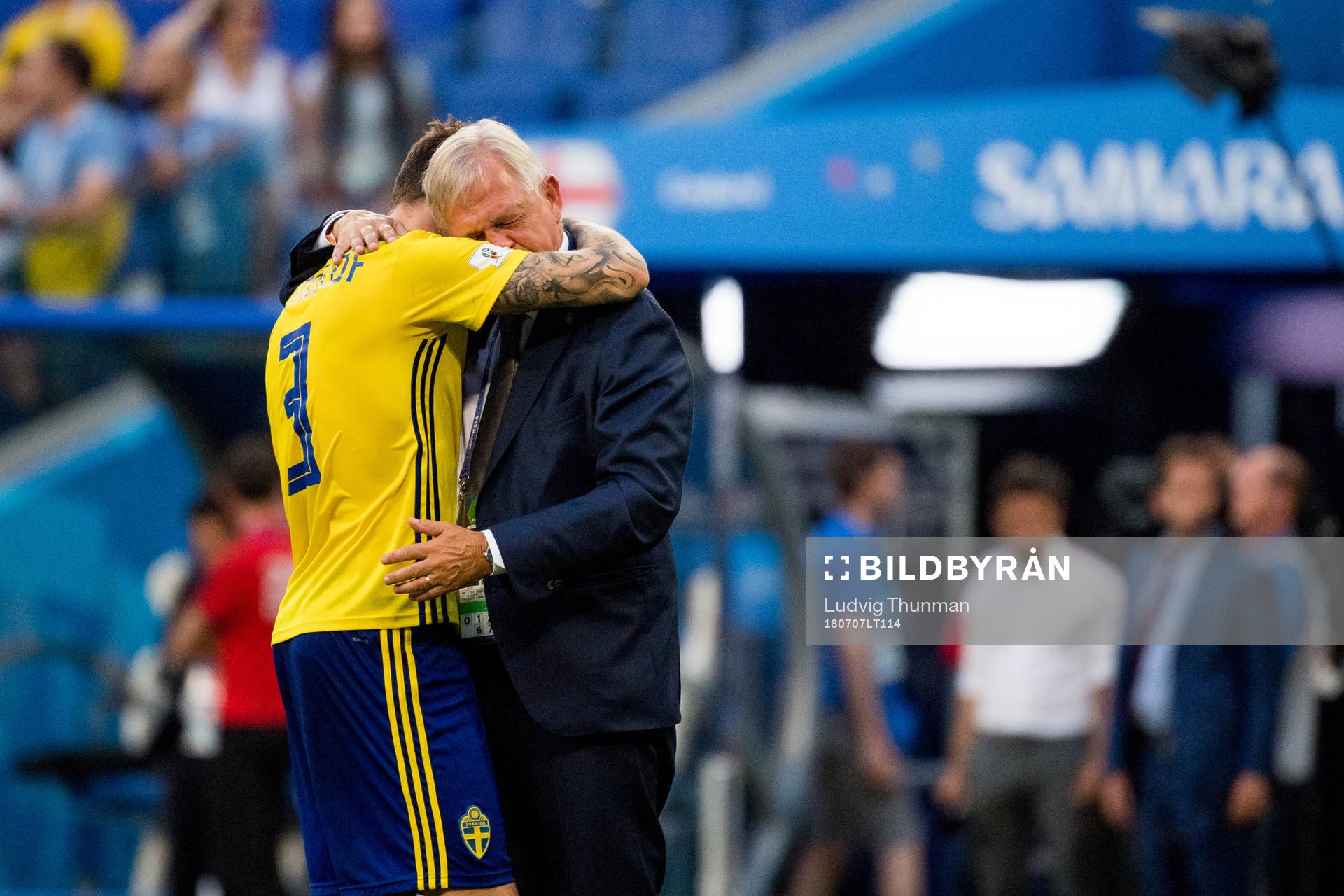 Victor Nilsson Lindelöf of Sweden looks dejected