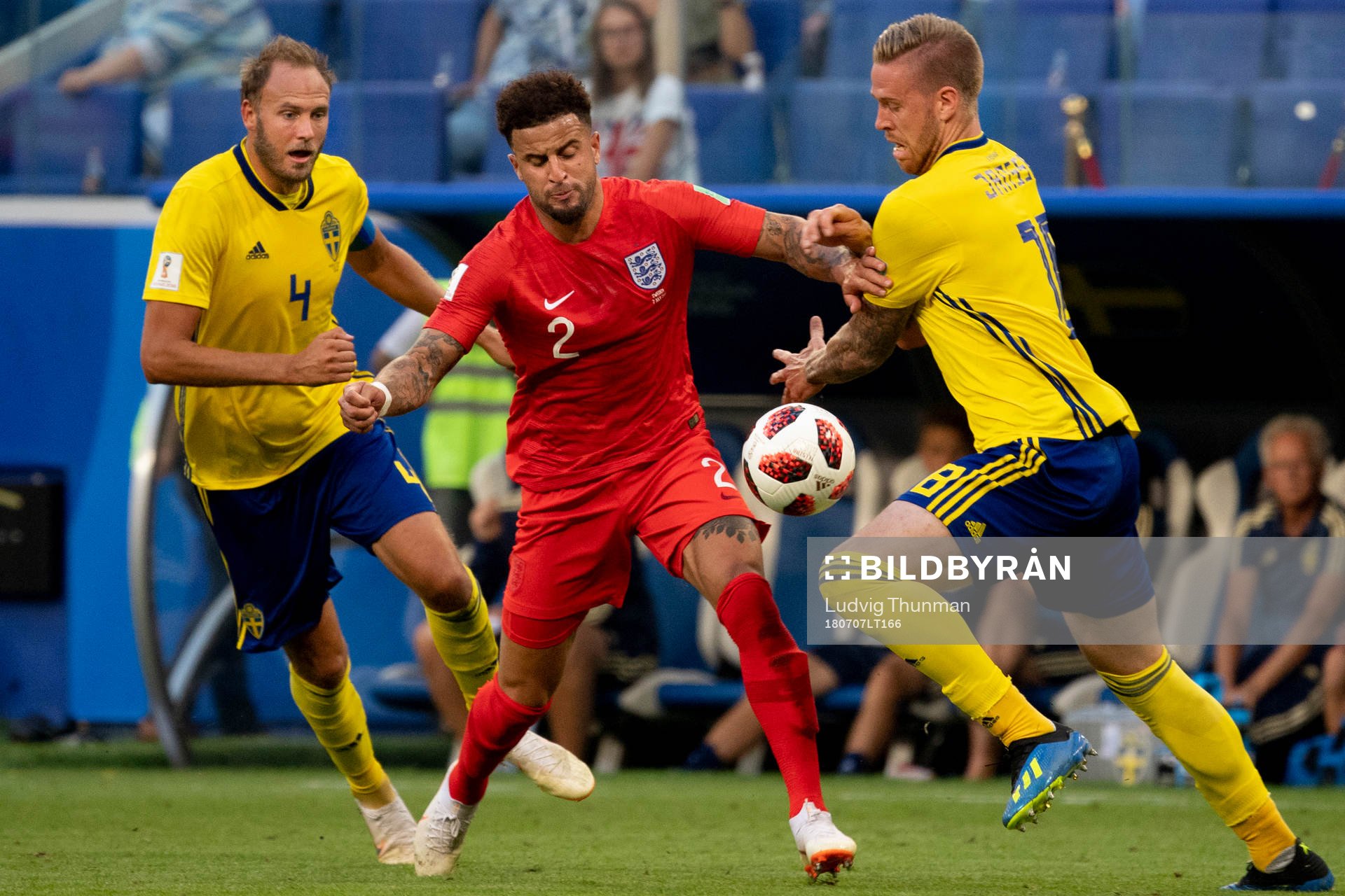 Andreas Granqvist and Pontus Jansson of Sweden and Kyle