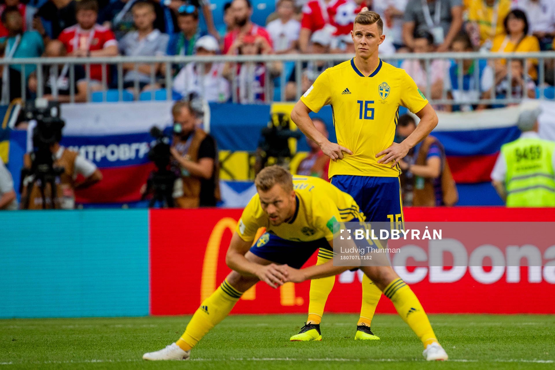 Emil Krafth and Sebastian Larsson of Sweden