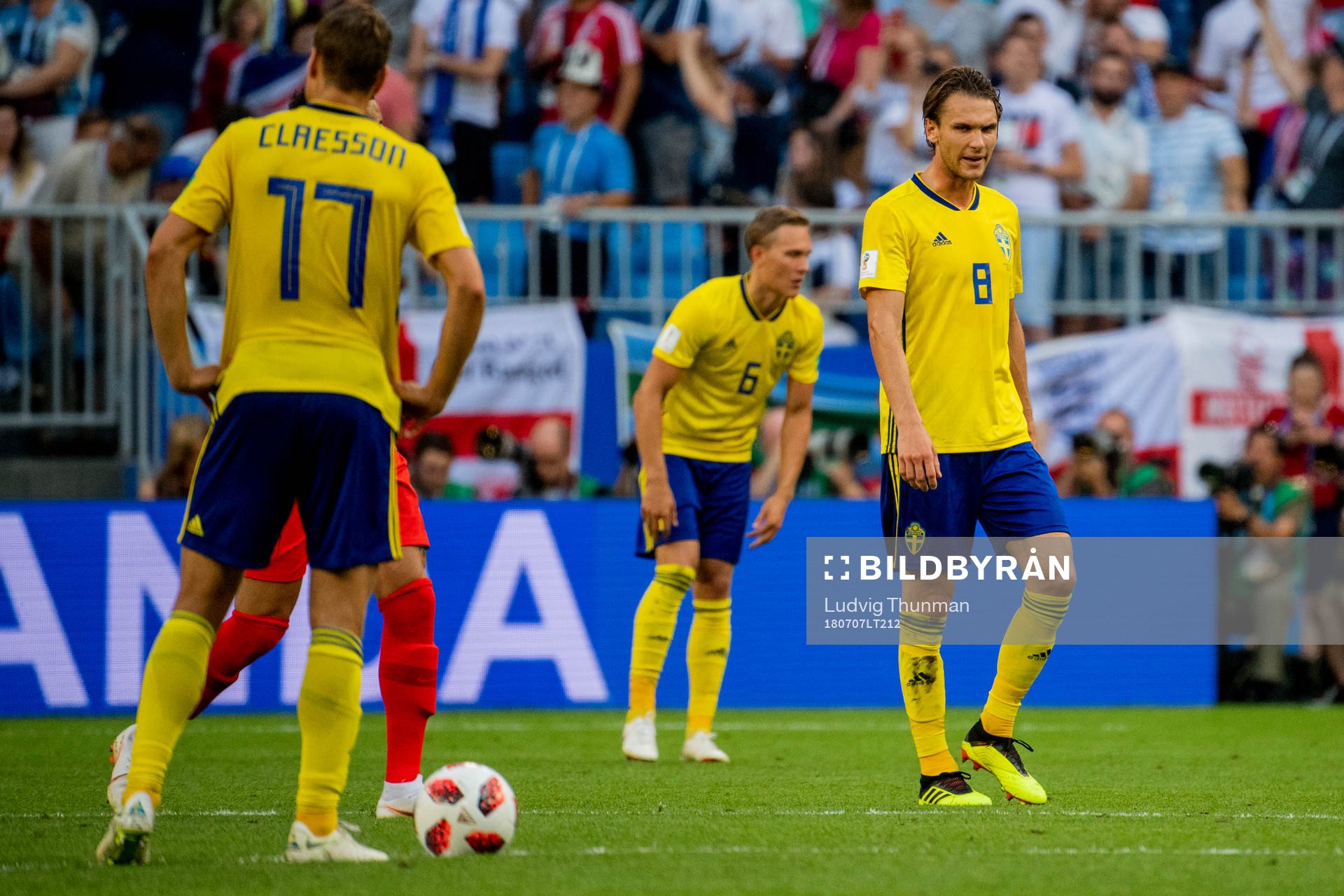 Viktor Claesson, Ludwig Augustinsson and Albin Ekdal of